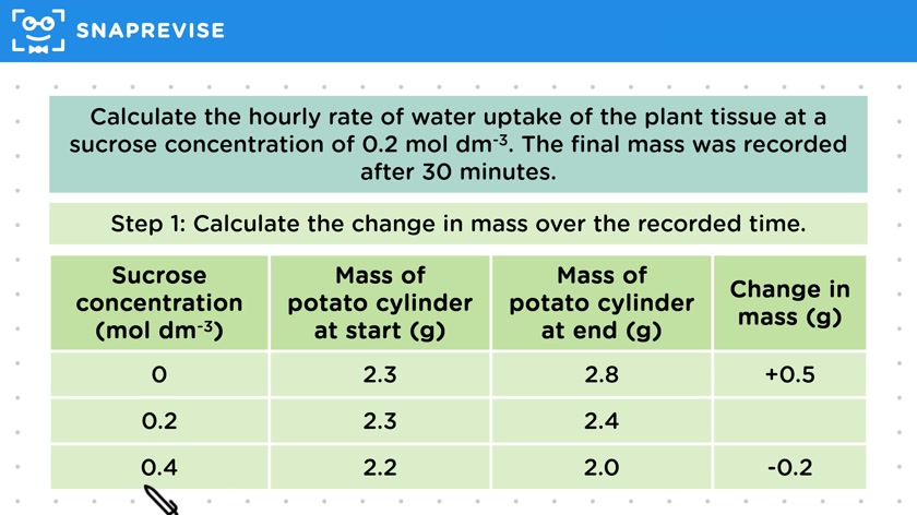 Rate of Water Uptake