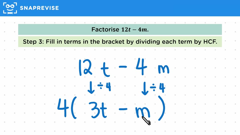 Factorising Single Brackets