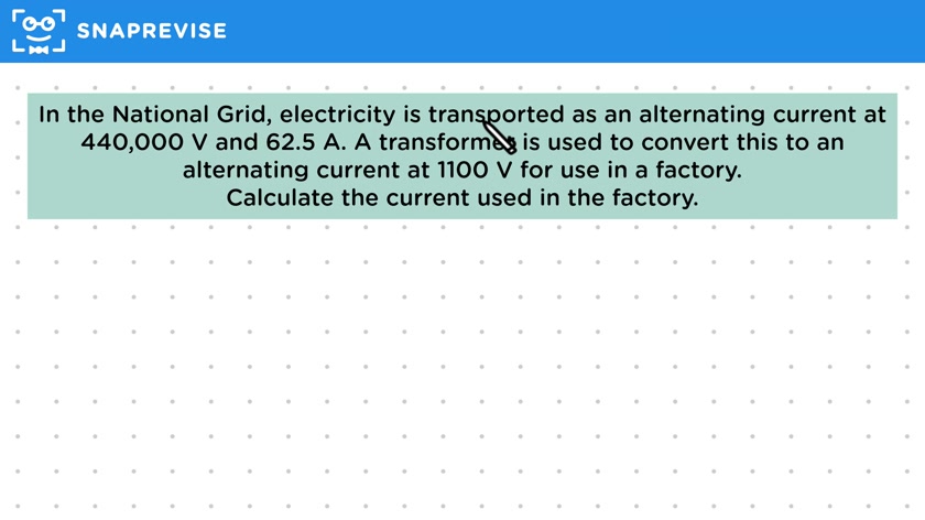 Transformer Equation in the National Grid