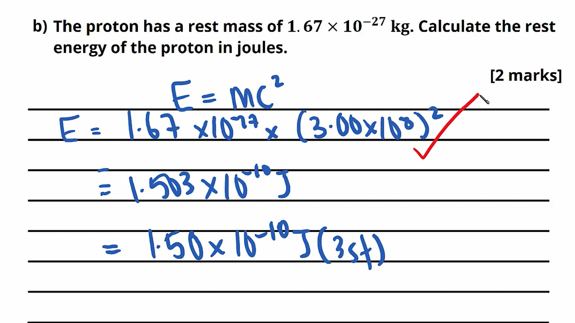 Antimatter Exam Question