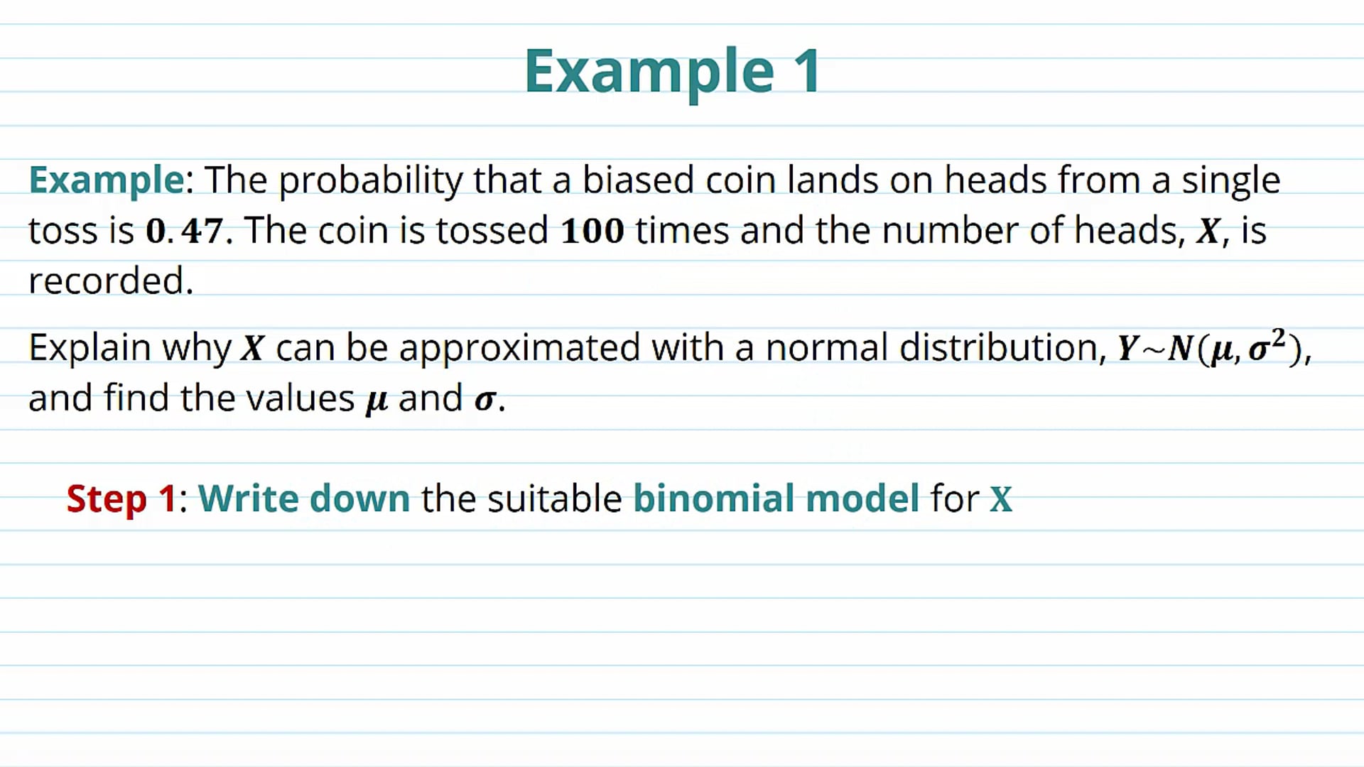 Approximating the Binomial Distribution with the Normal Distribution Examples