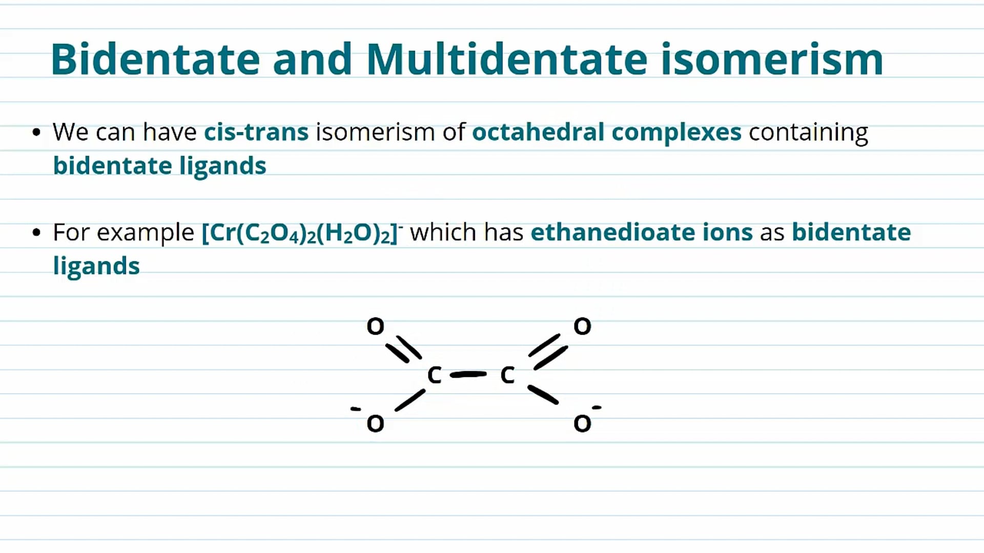 Bidentate and Multidentate Isomerism