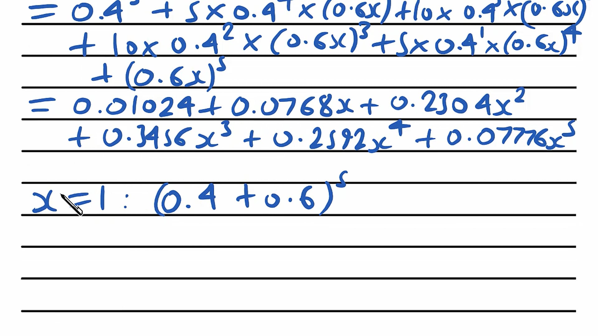 Binomial Probabilities Exam Question