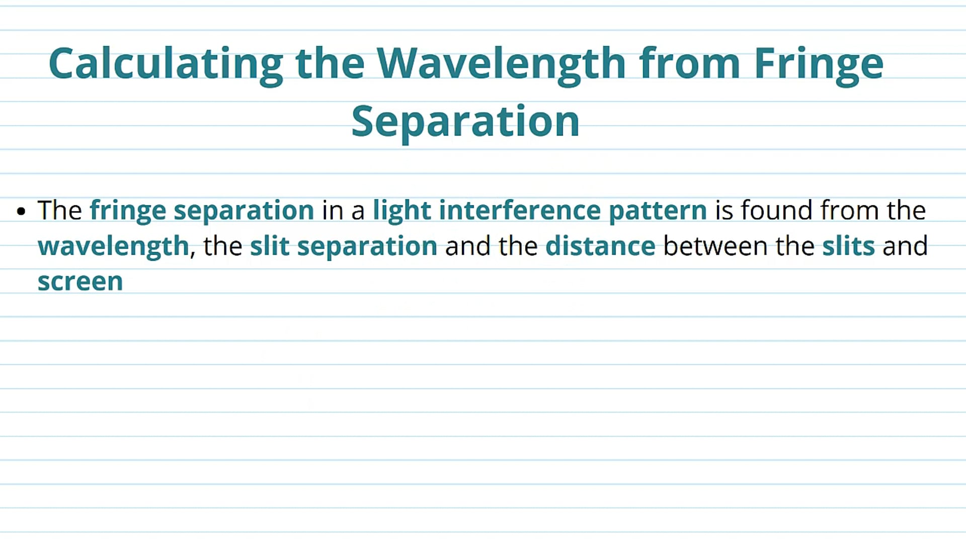 Calculate the Wavelength from Interference Fringes