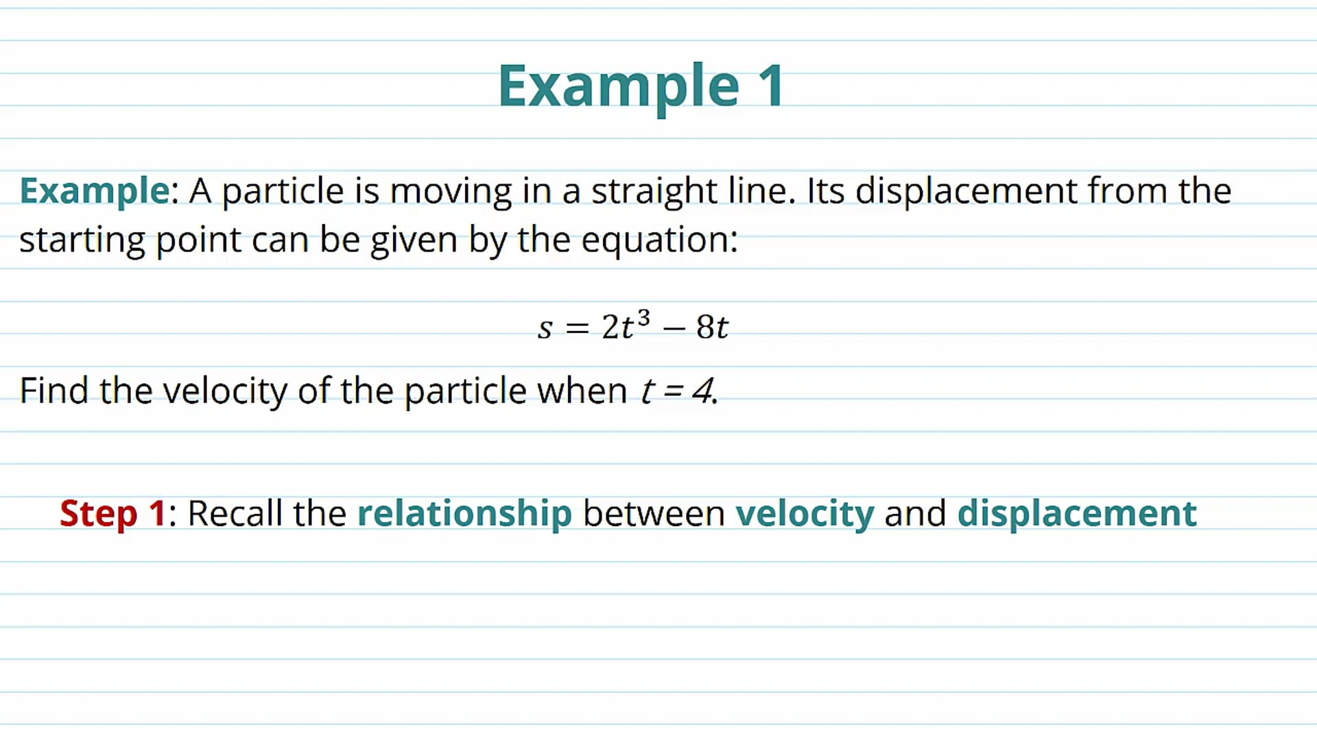 Calculus in Kinematics Examples