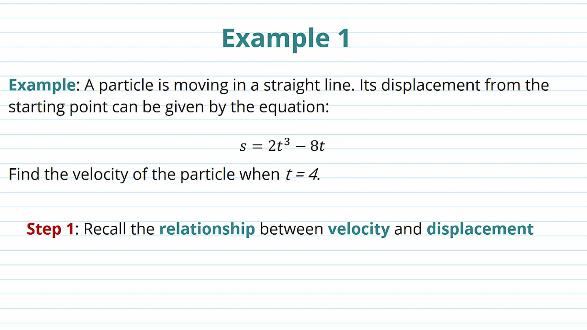 Calculus in Kinematics Examples