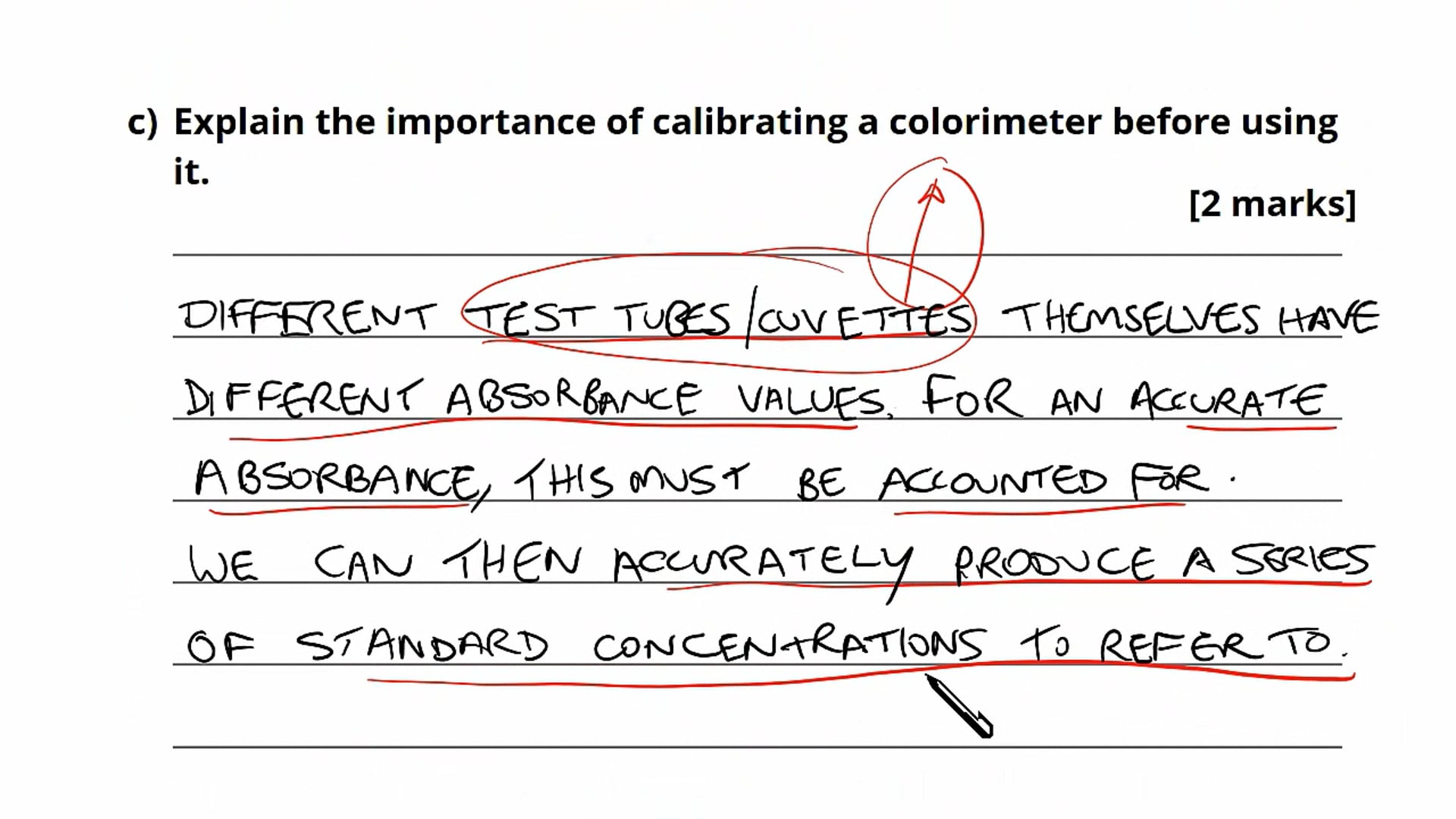 Calibration Curve & Concentration Exam Questions 1