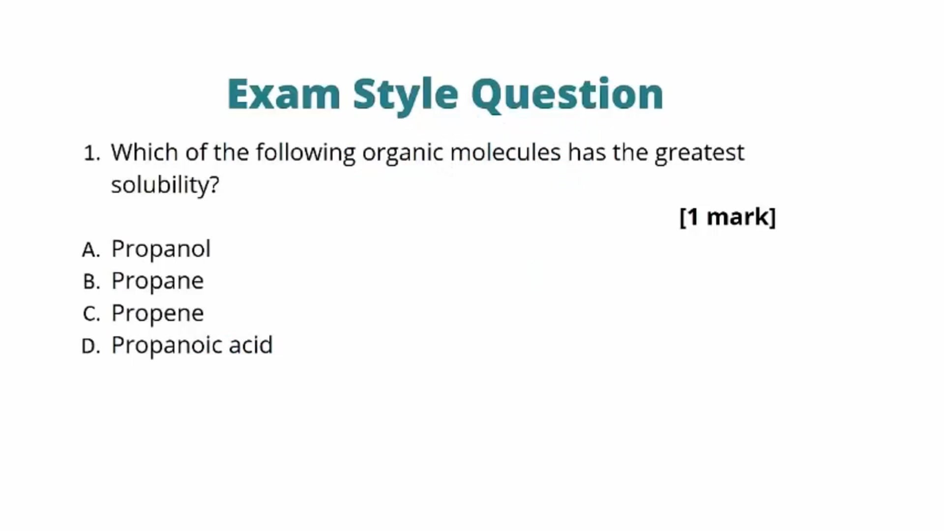 Carboxylic Acids Exam Question