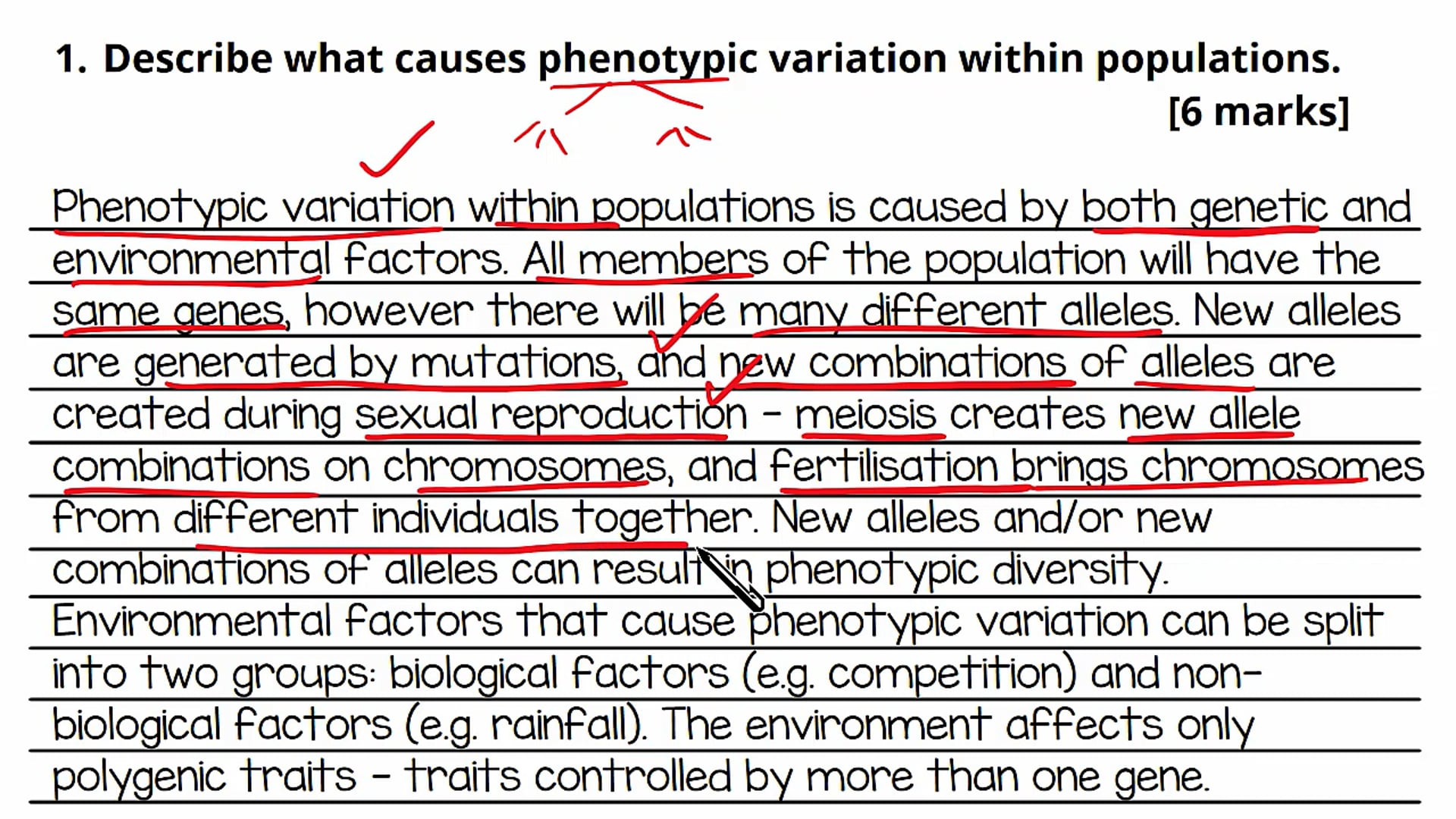 Causes of Variation Exam Question