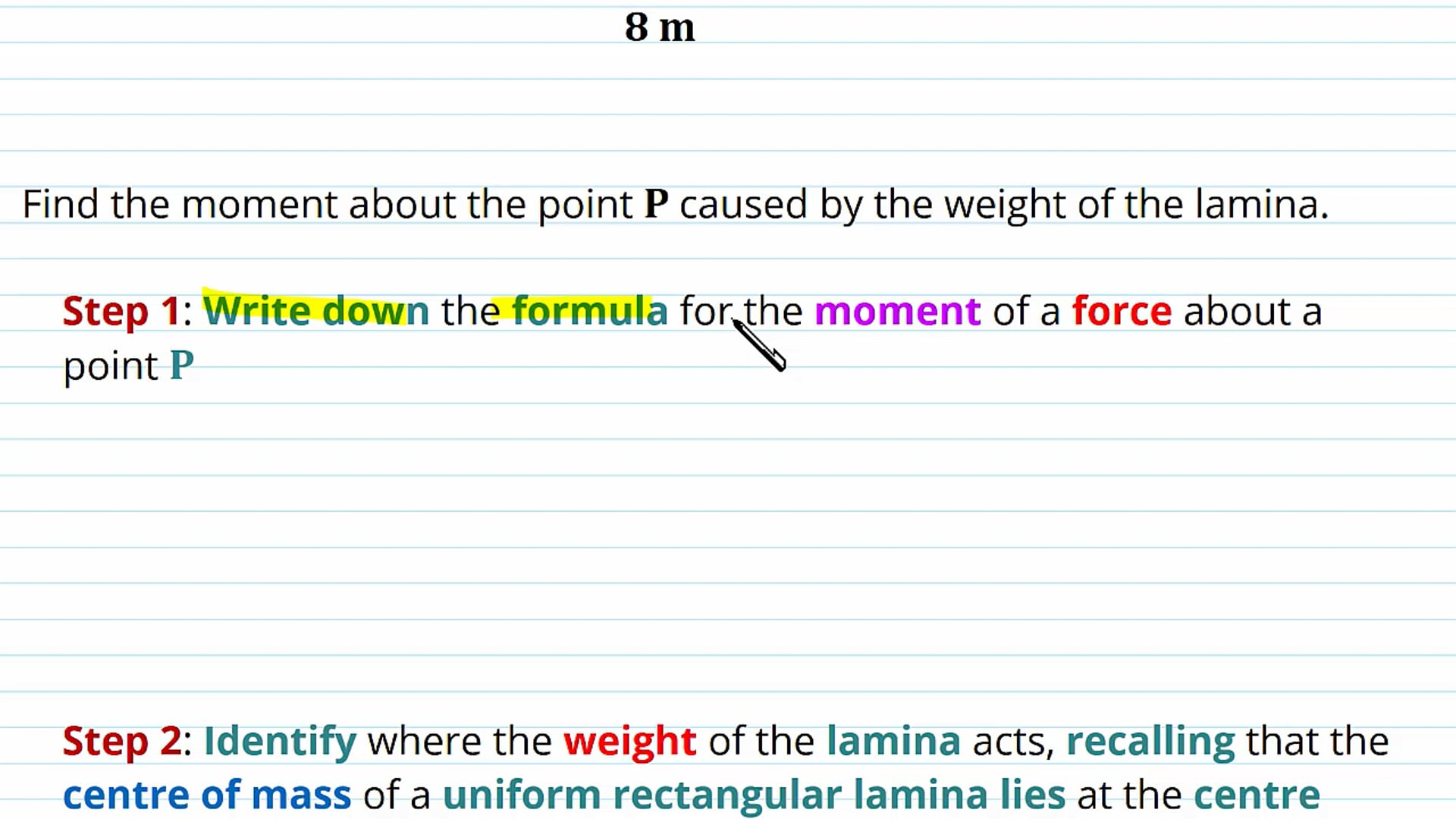 Centre of Mass for Uniform Rod and Lamina Examples