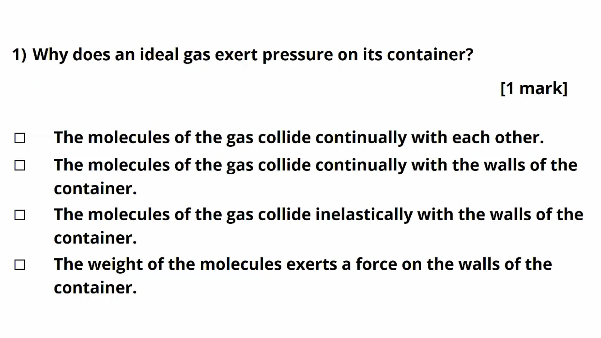 Combined Gas Law Exam Question
