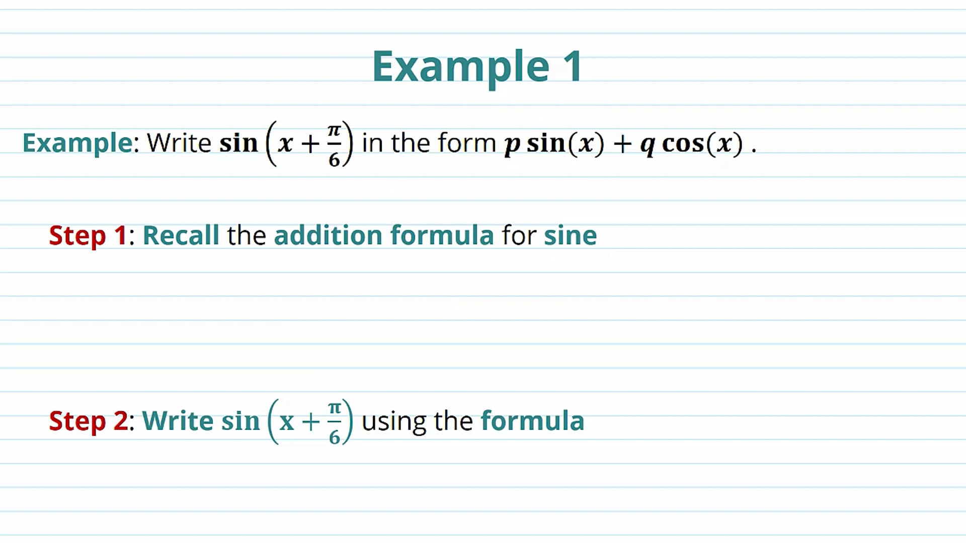 Compound Angle Formulae Examples