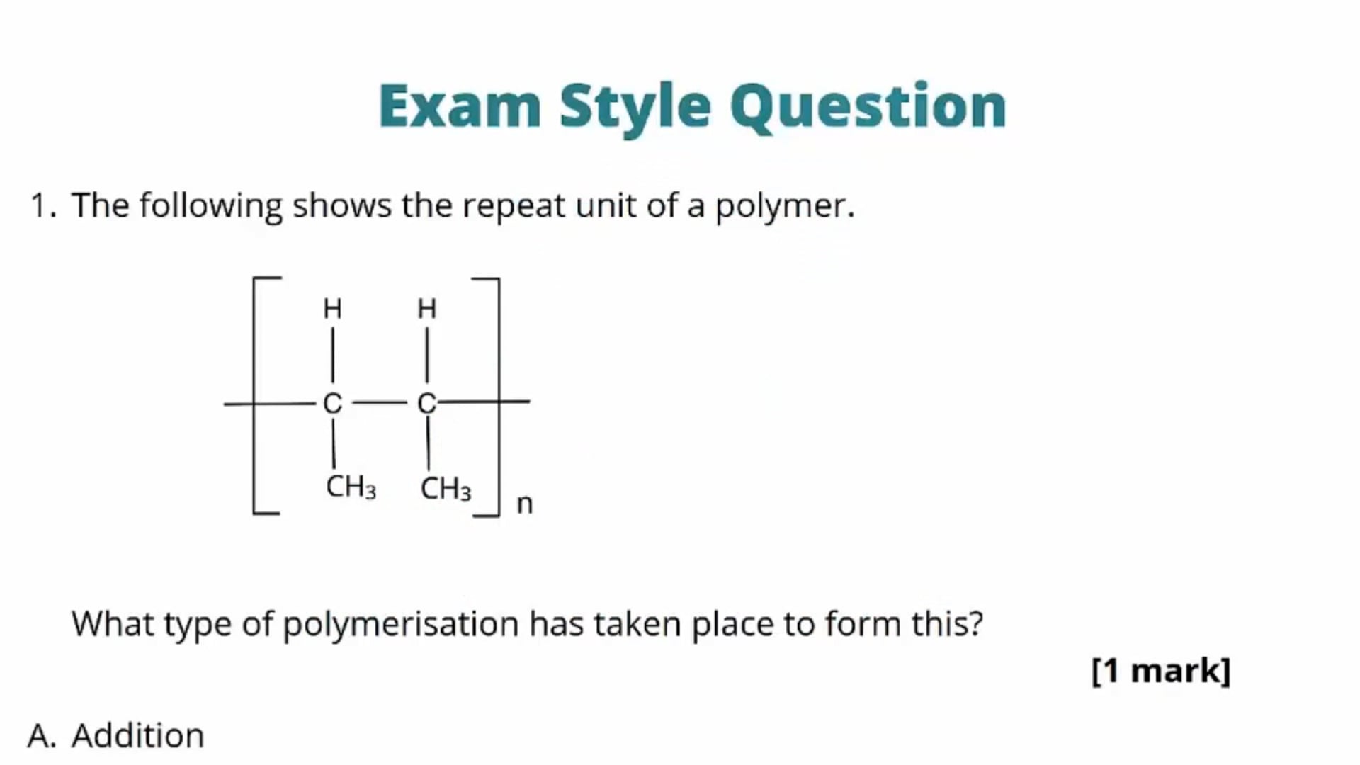 Condensation Polymers Exam Question