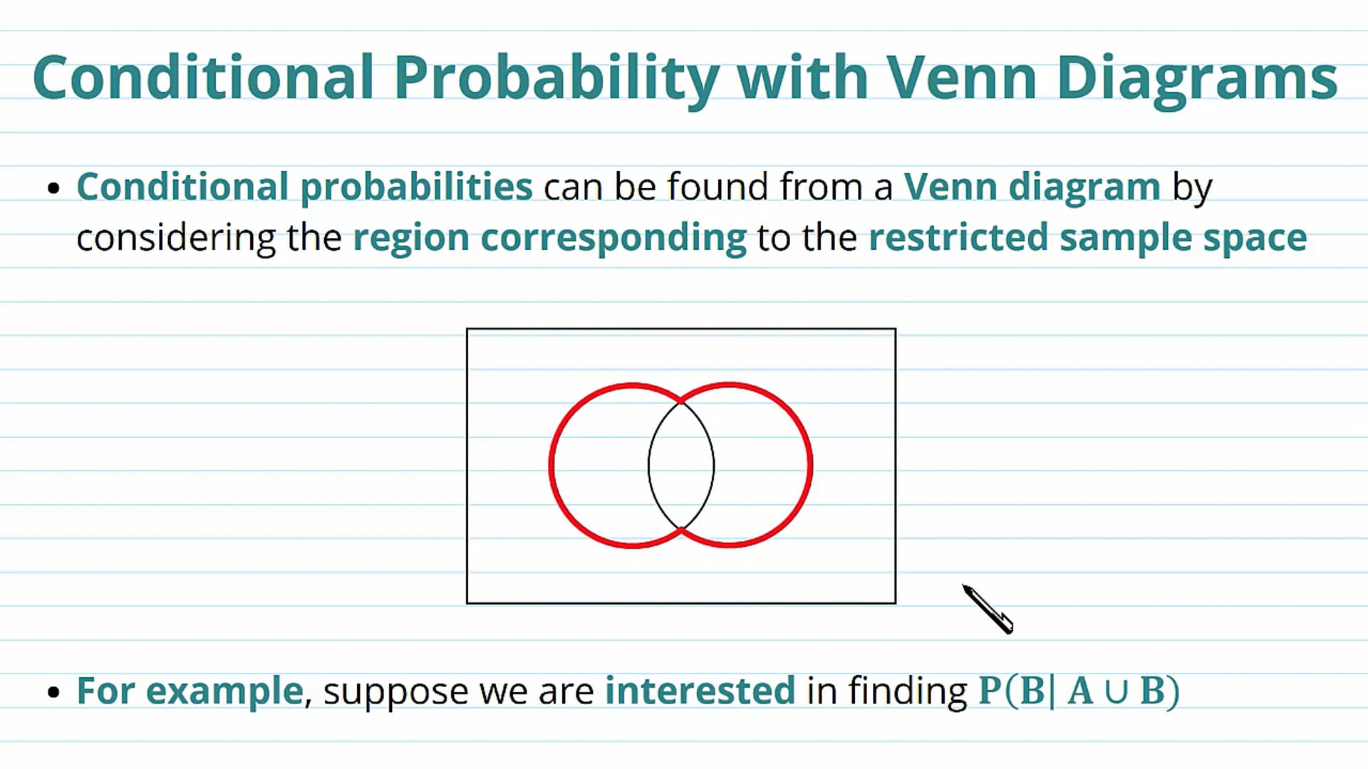 Conditional Probability with Venn Diagrams