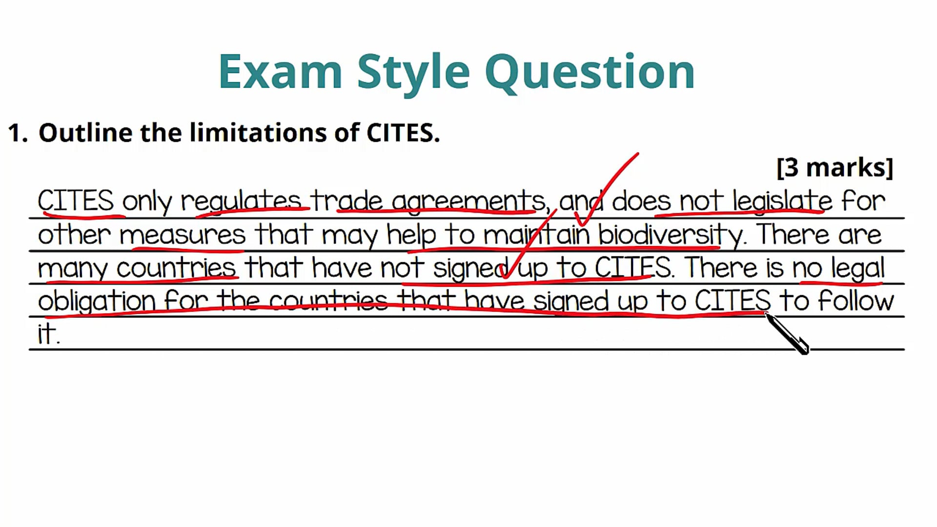 Conservation Organisations Exam Question