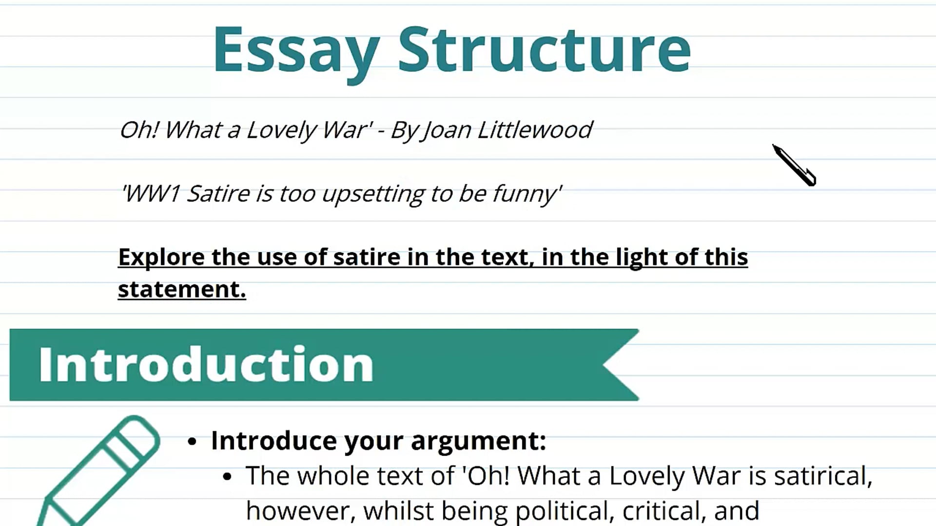 Criticising War & Satire: Core Text (Part 3)