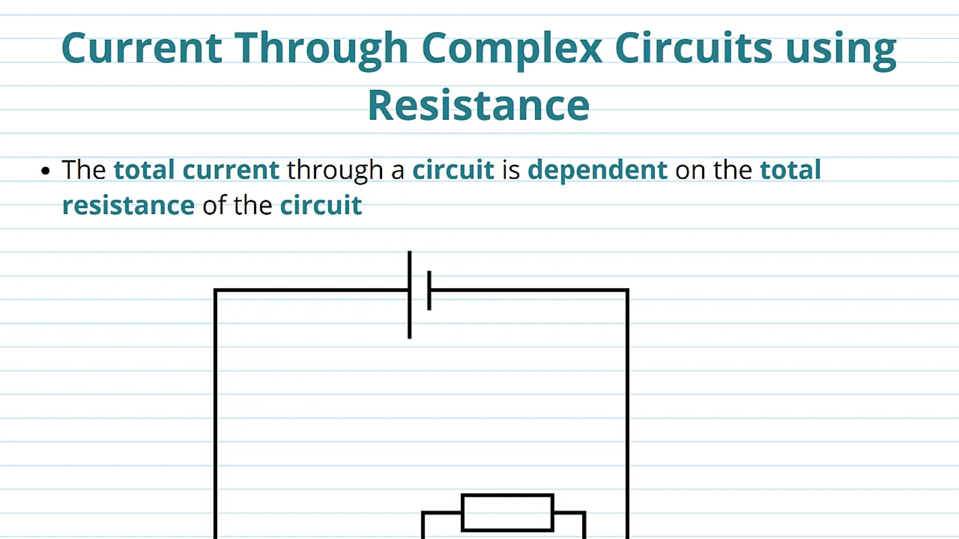 Current Through Complex Circuits using Resistance