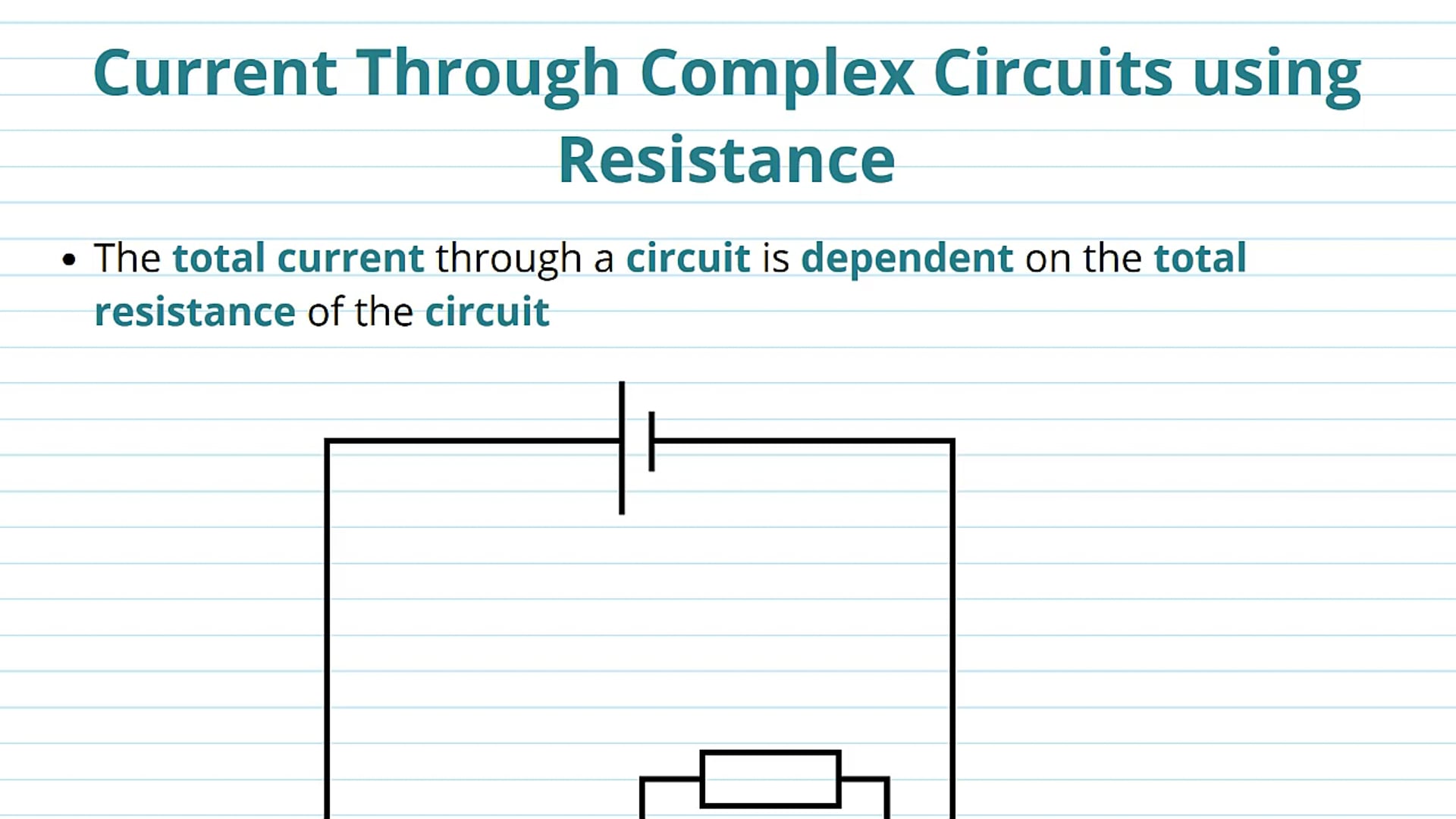 Current Through Complex Circuits using Resistance