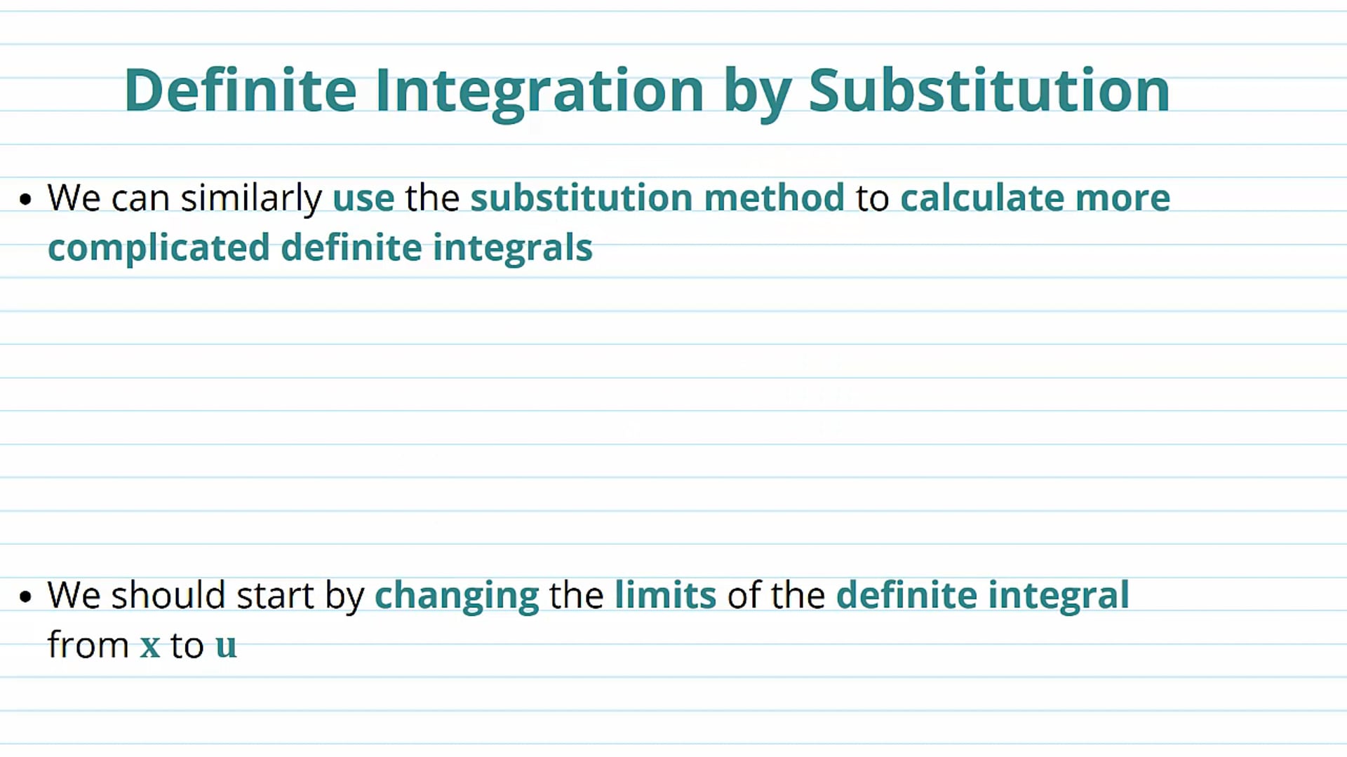 Definite Integration by Substitution