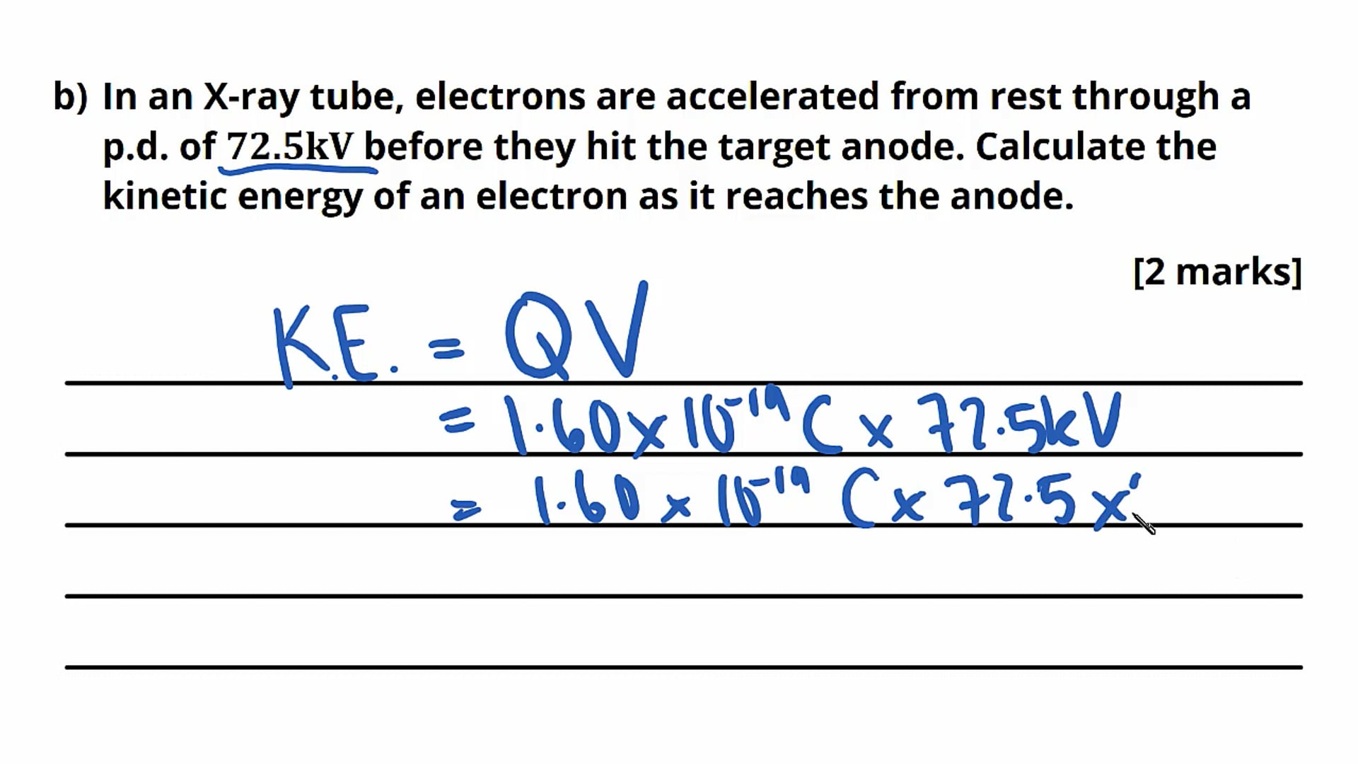 Diagnostic X-Rays Exam Question