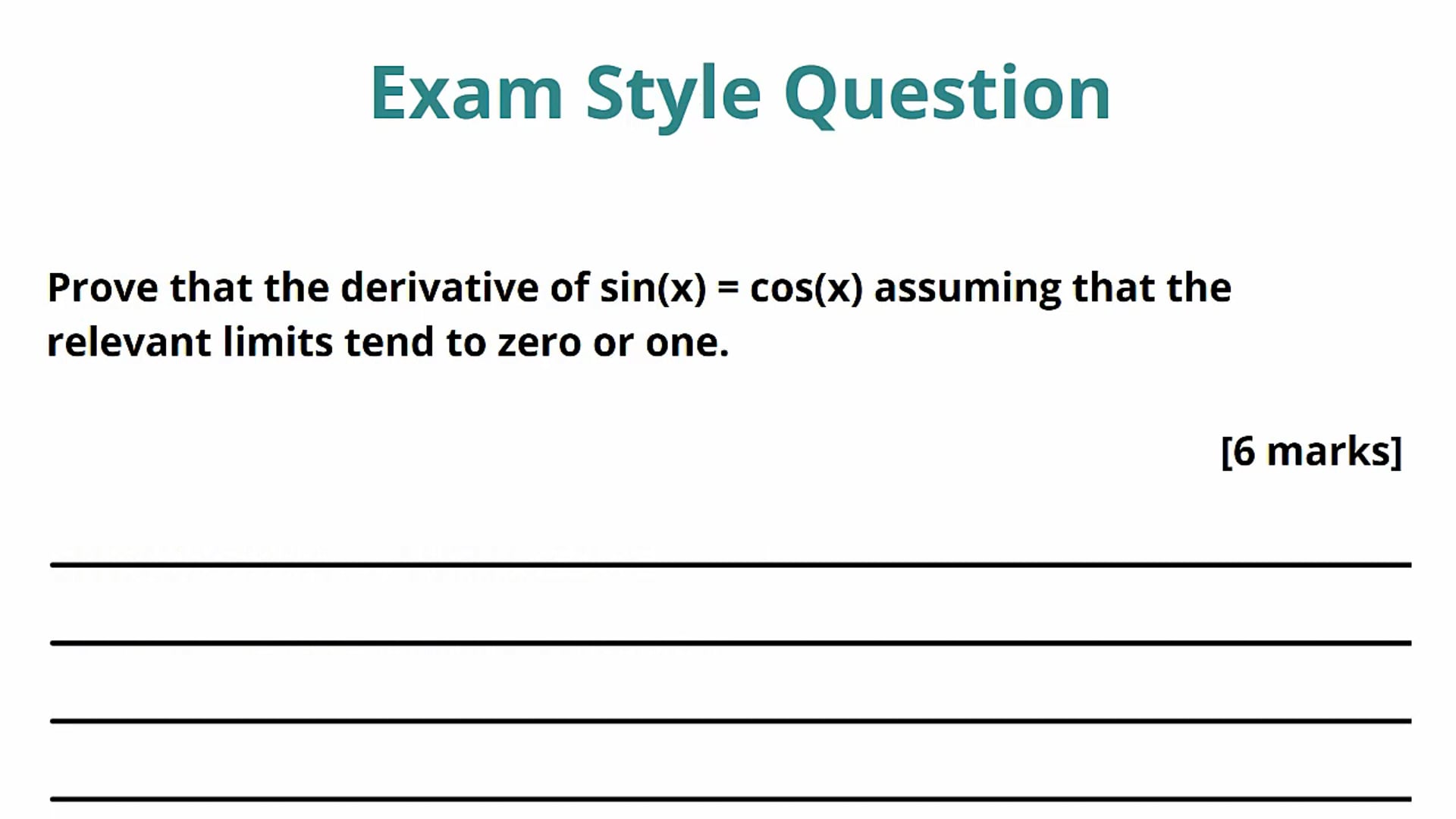 Differentiating Sine and Cosine Exam Question