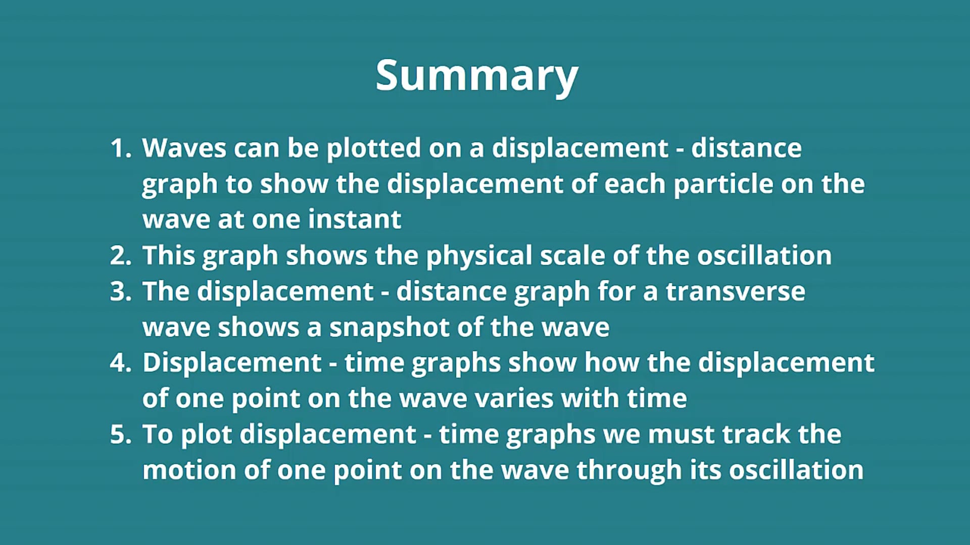 Displacement - Time Graphs