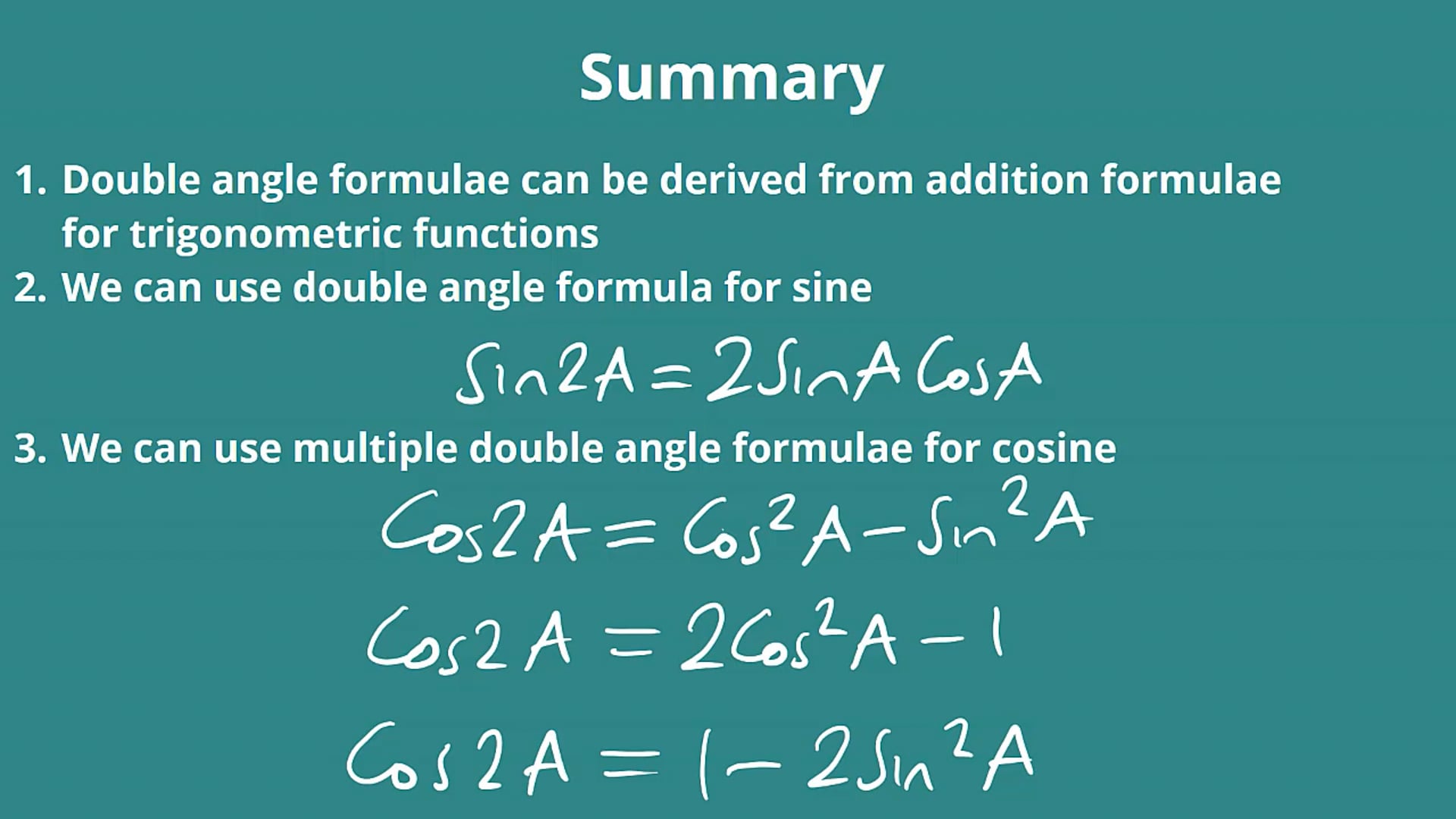Double Angle Formulae Examples