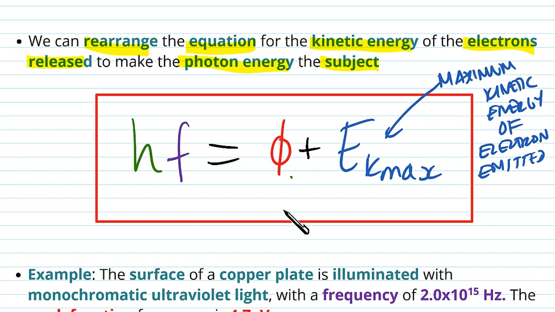 Einstein's Photoelectric Equation