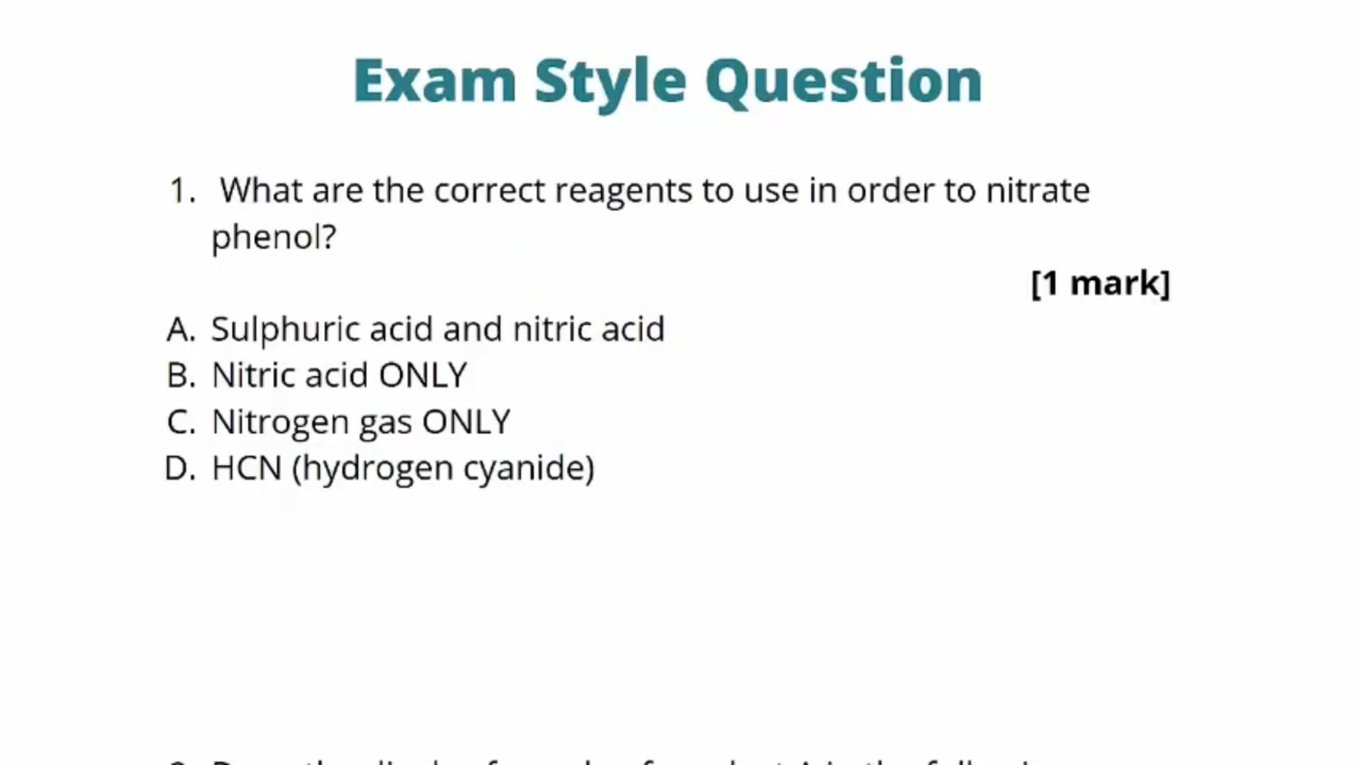 Electrophilic Substitution in Aromatic Compounds Exam Question