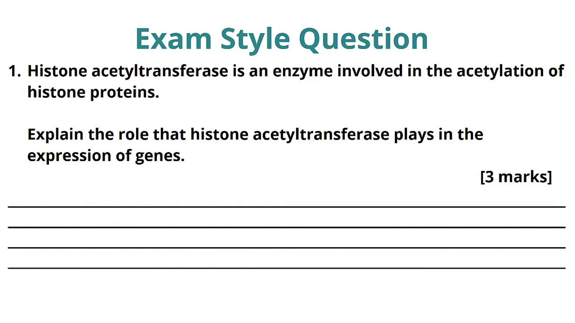 Epigenetics Exam Question