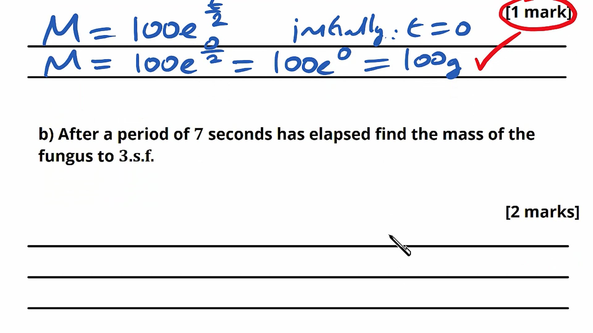 Estimating Exponential Functions Exam Question
