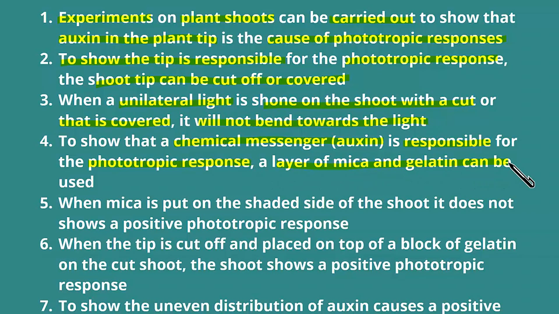 Experiments to Show Phototropism
