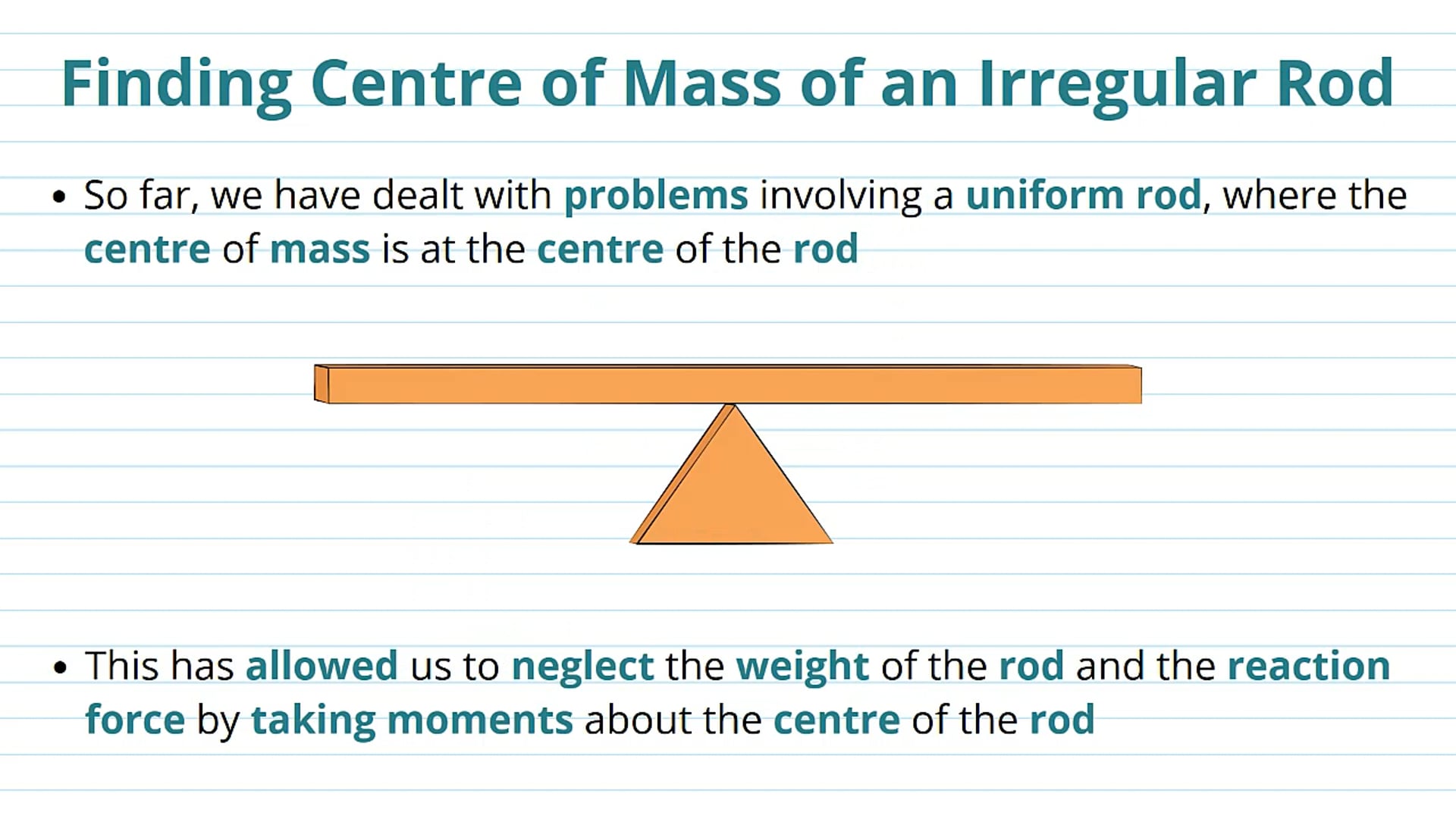 Finding Centre of Mass of an Irregular Rod