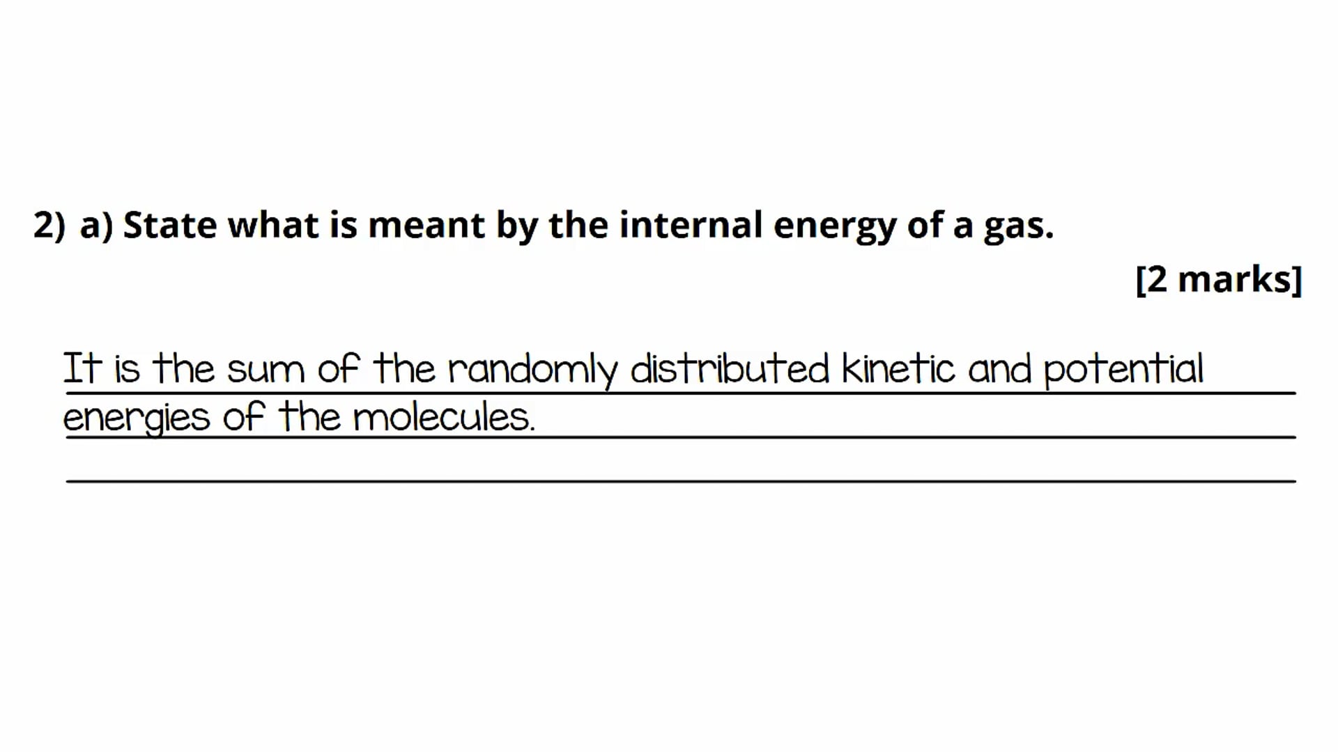 First Law of Thermodynamics Exam Question