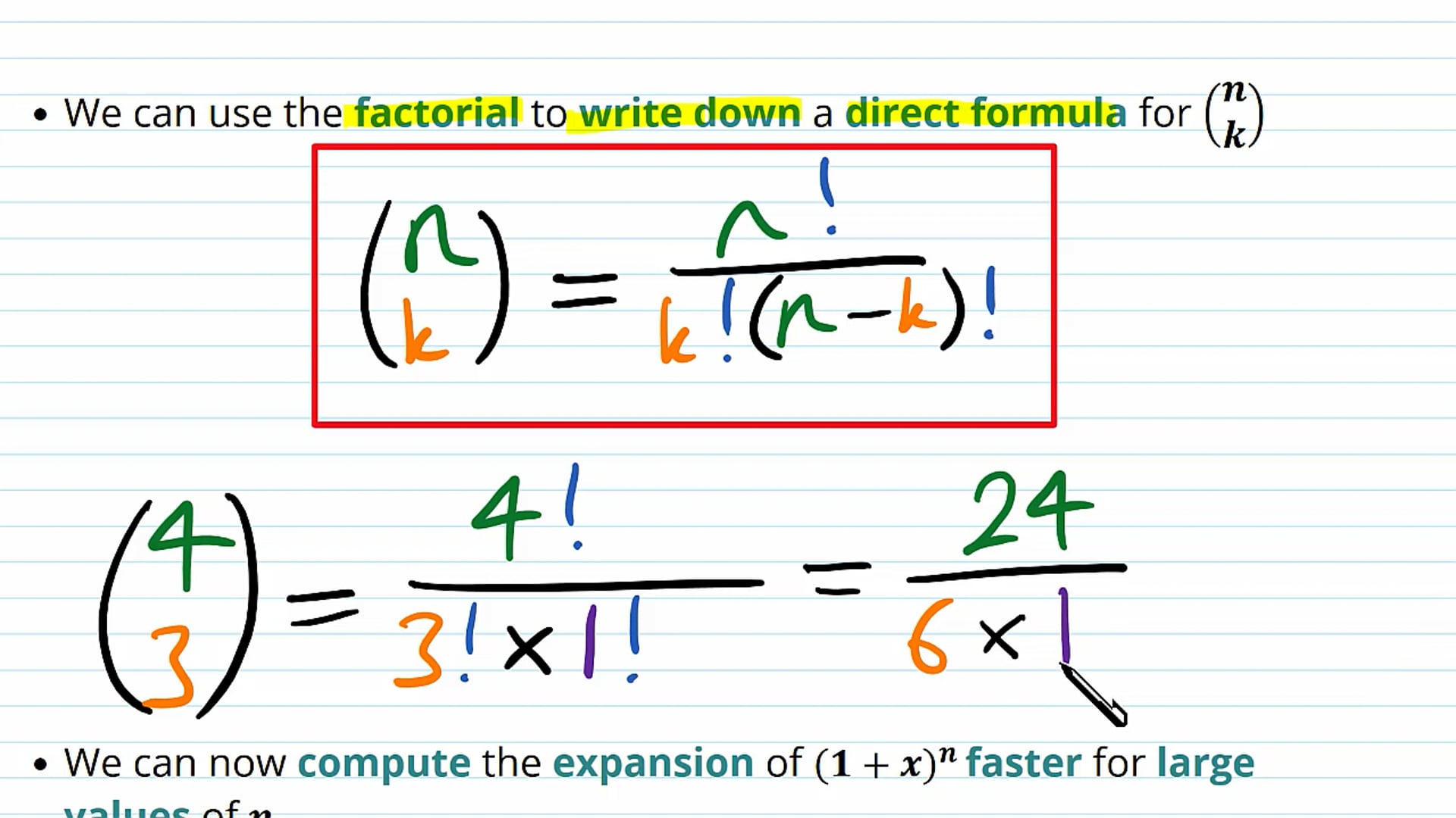 Formula for the Coefficient
