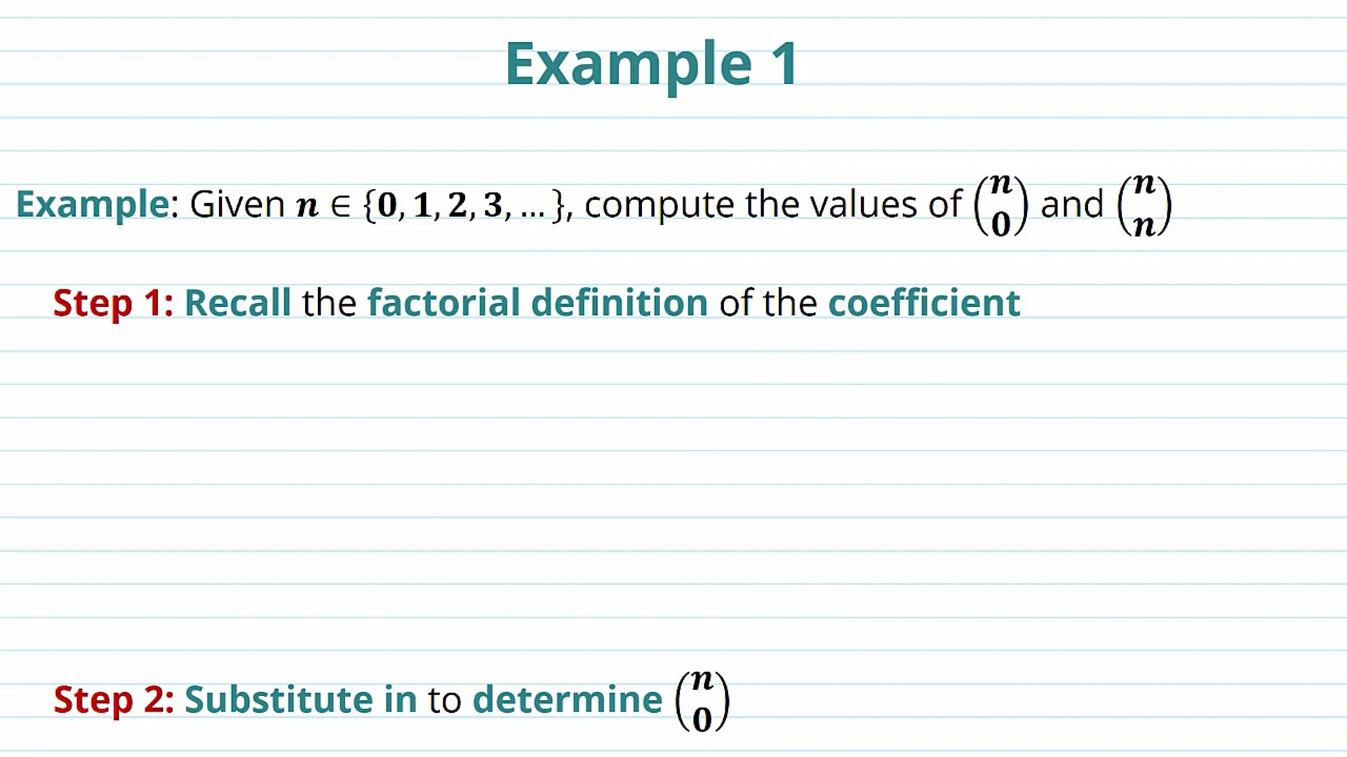 Formula for the Coefficient Examples