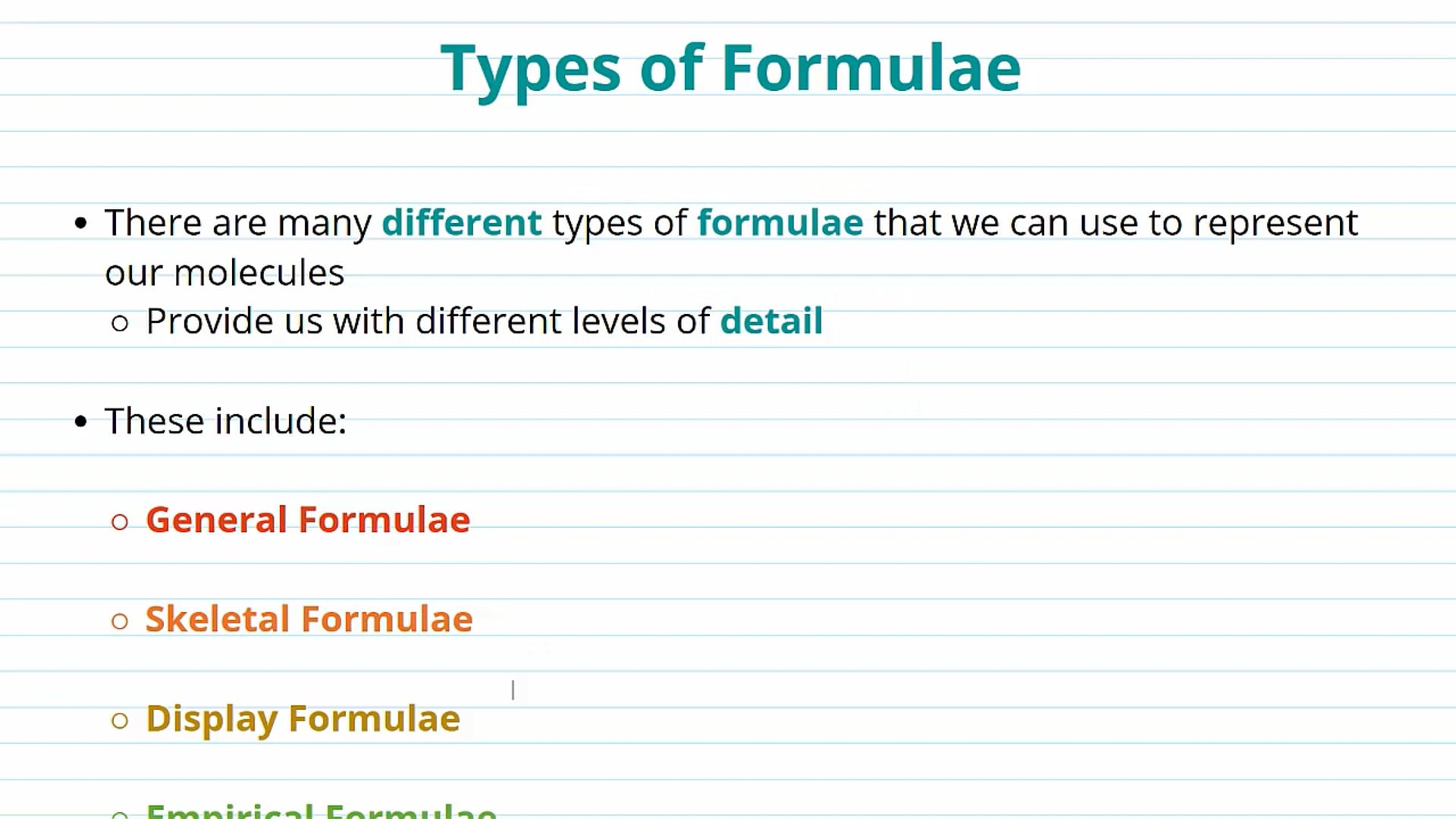 Formulae in Organic Chemistry