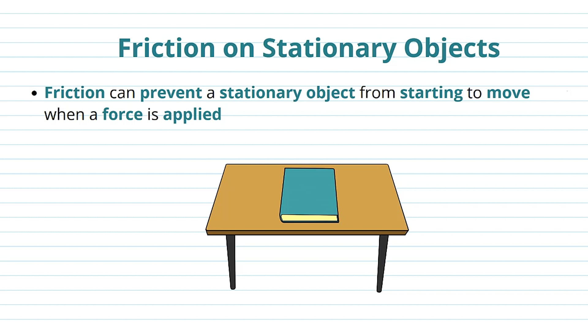 Friction on Stationary Objects