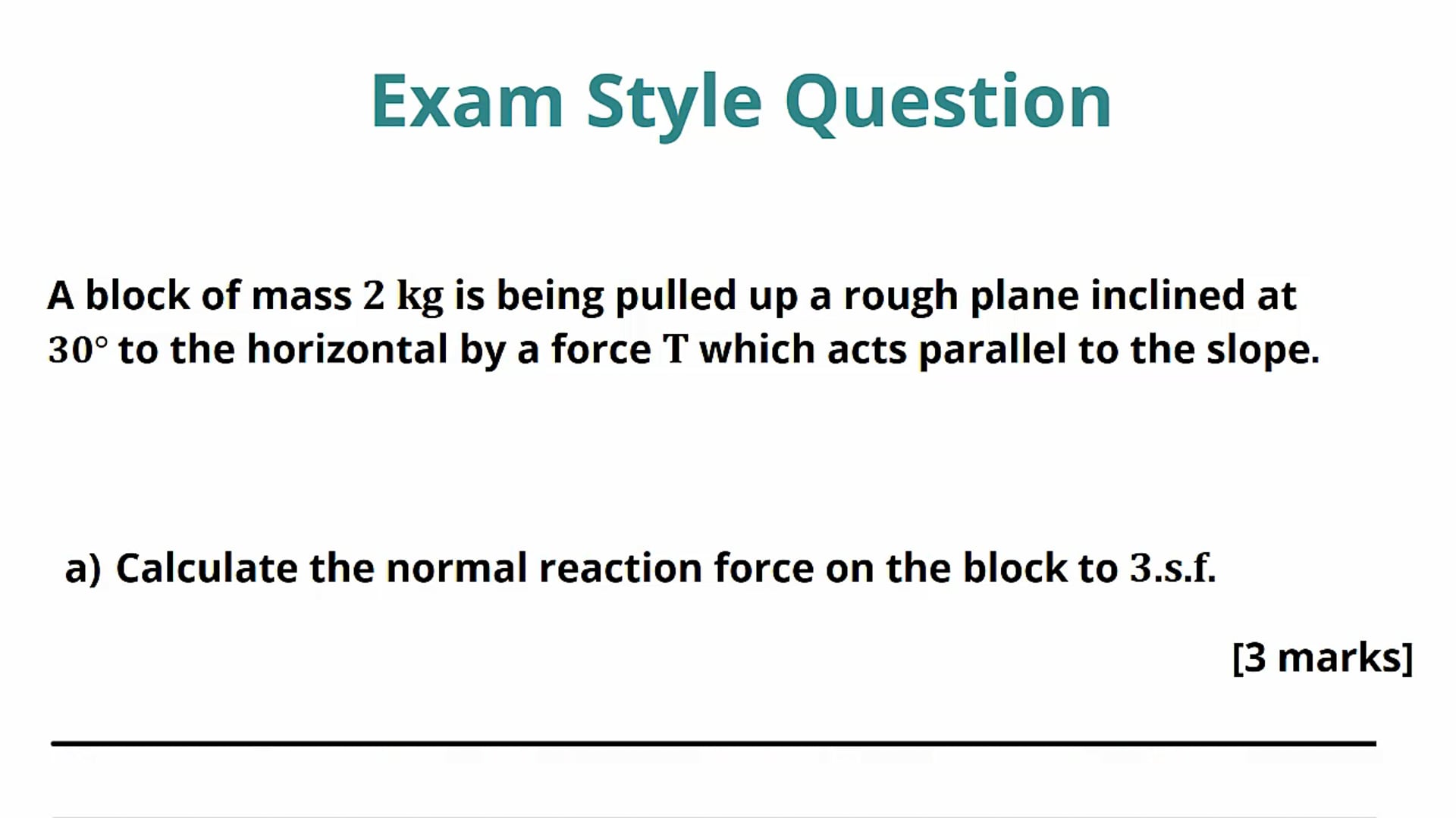 Frictional Forces Exam Question