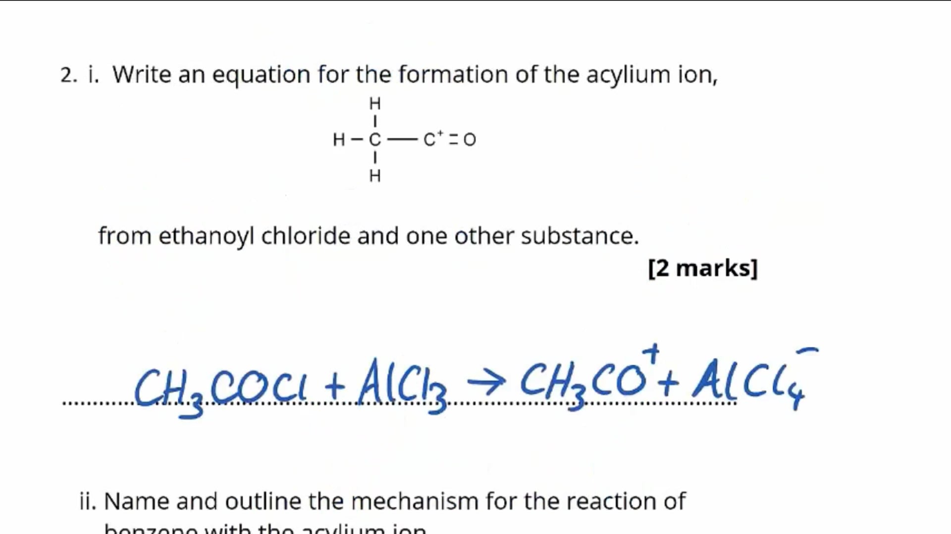 Friedel Craft Reactions Exam Question