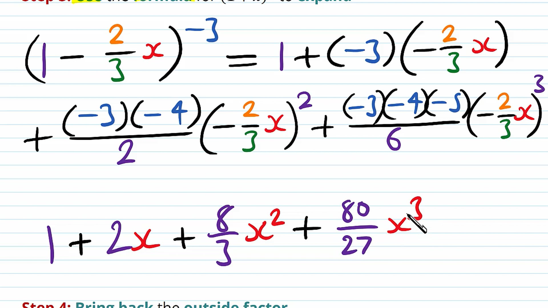 Generalised Binomial Expansion Examples