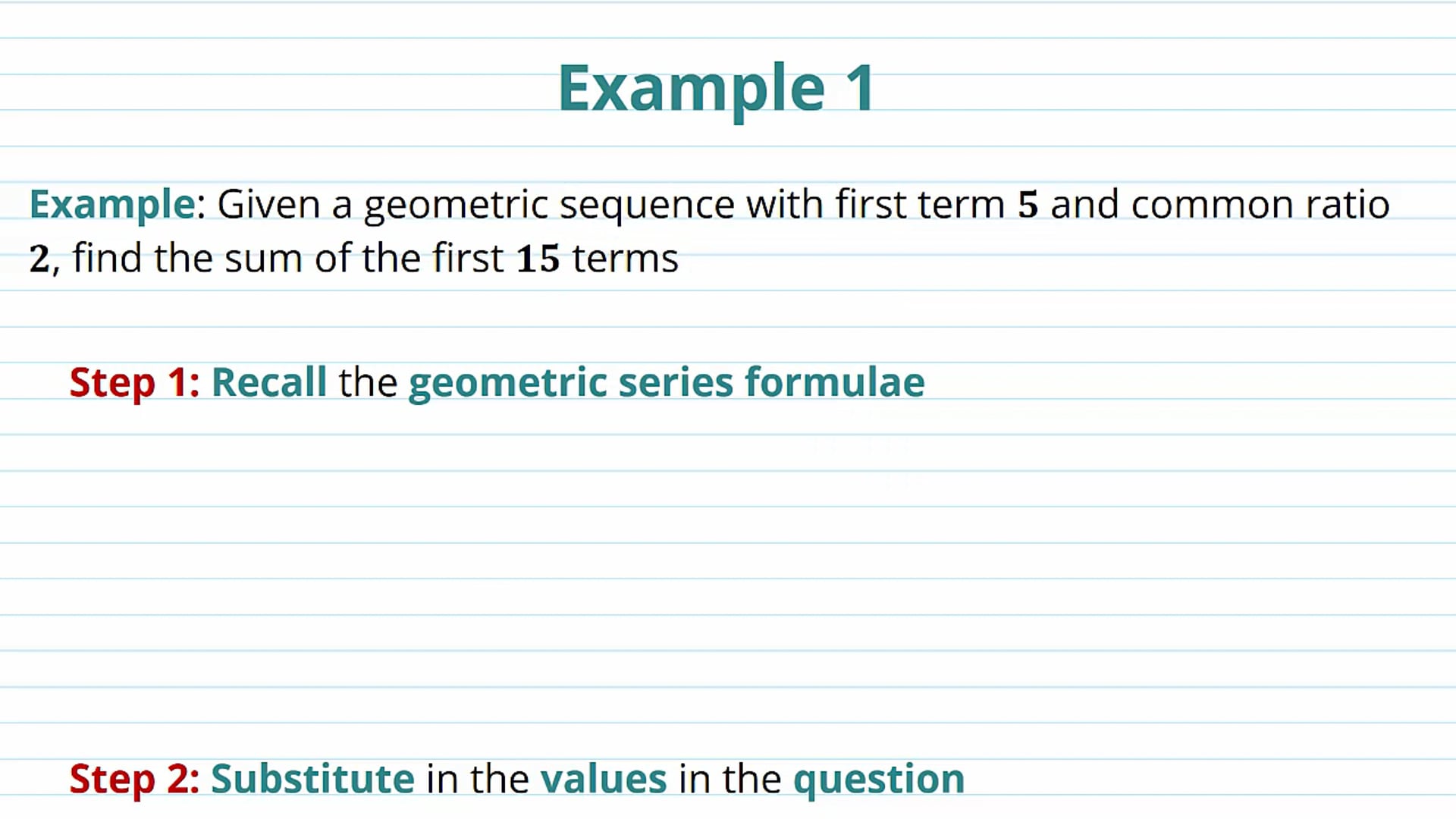 Geometric Series Examples