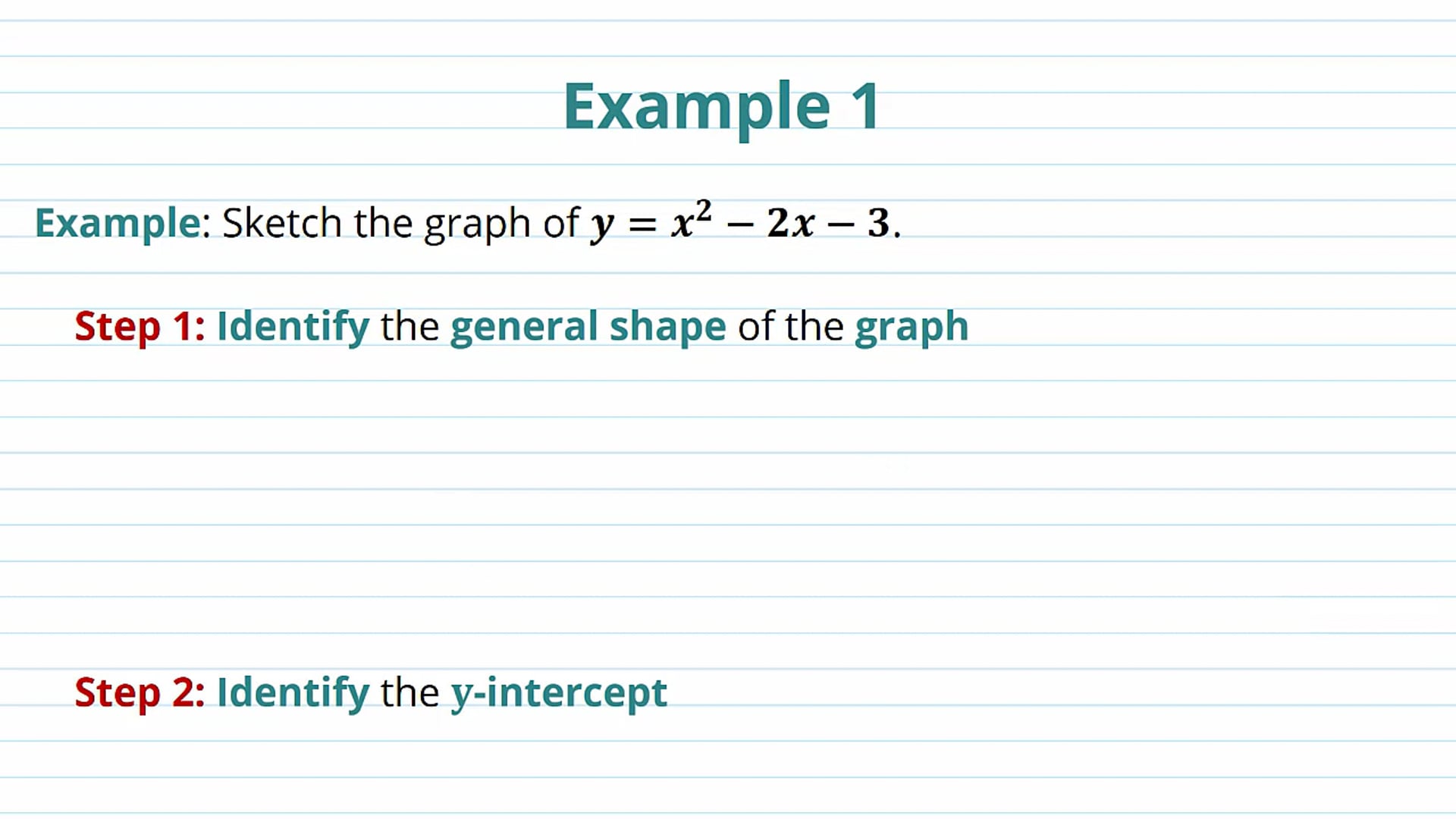 Graphing Quadratic Functions Examples