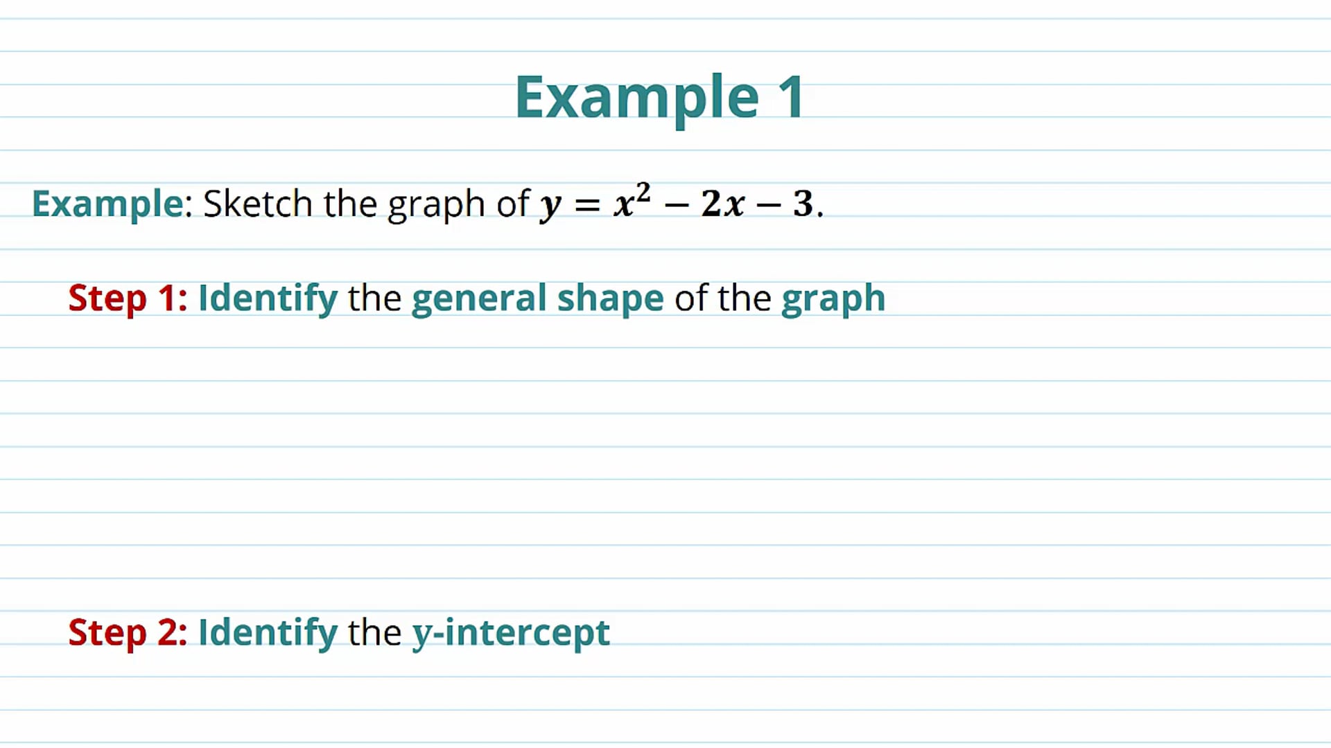 Graphing Quadratic Functions Examples