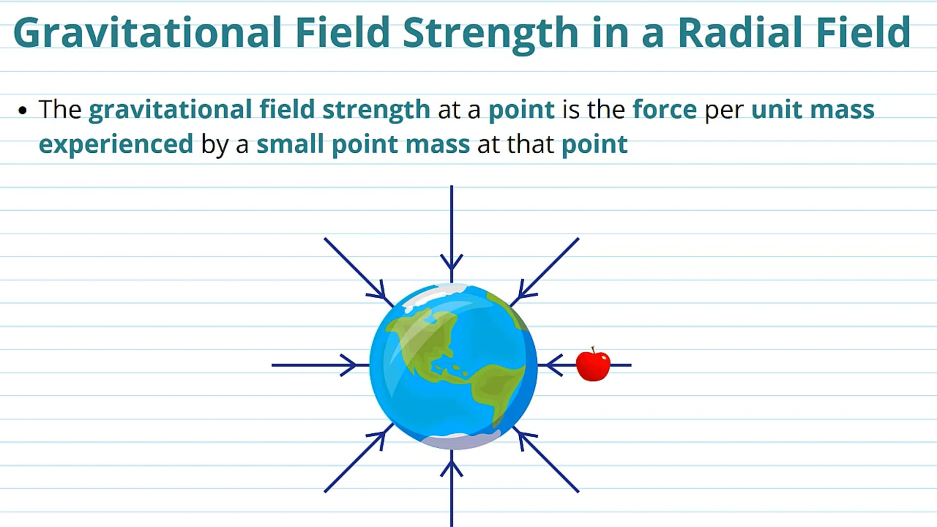 Gravitational Field Strength in a Radial Field