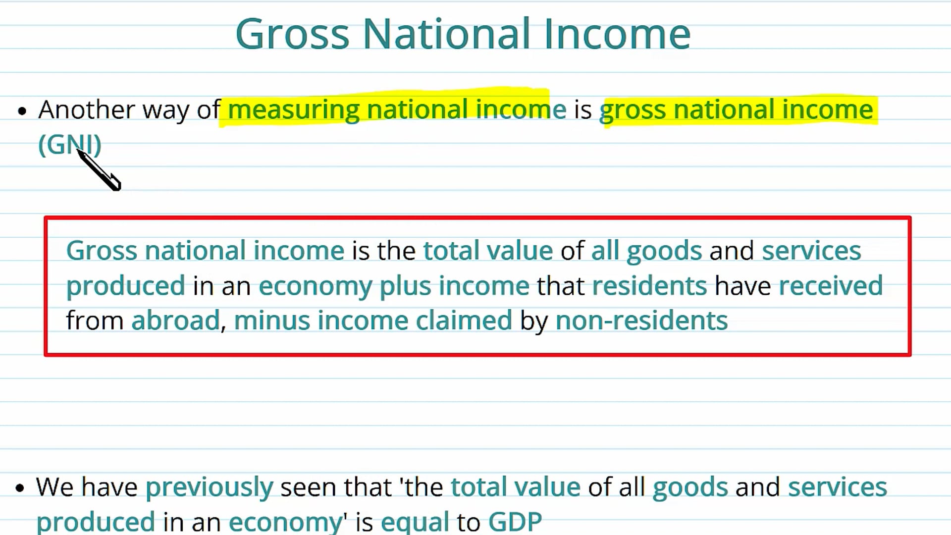 Gross National Income