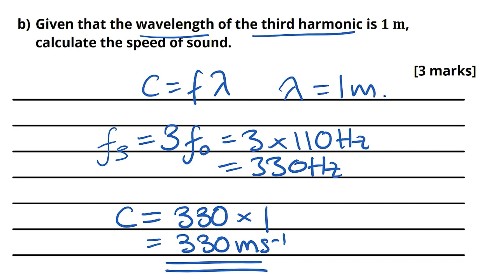 Harmonics Exam Question