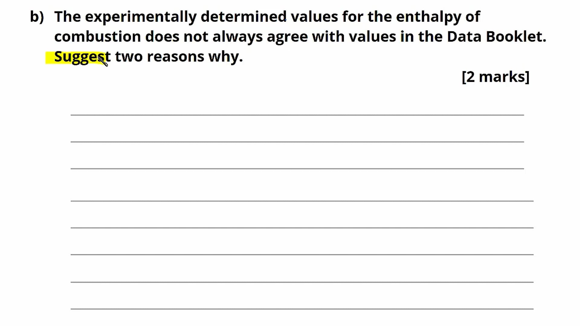 Hess' Law and Enthalpy Cycles Exam Question