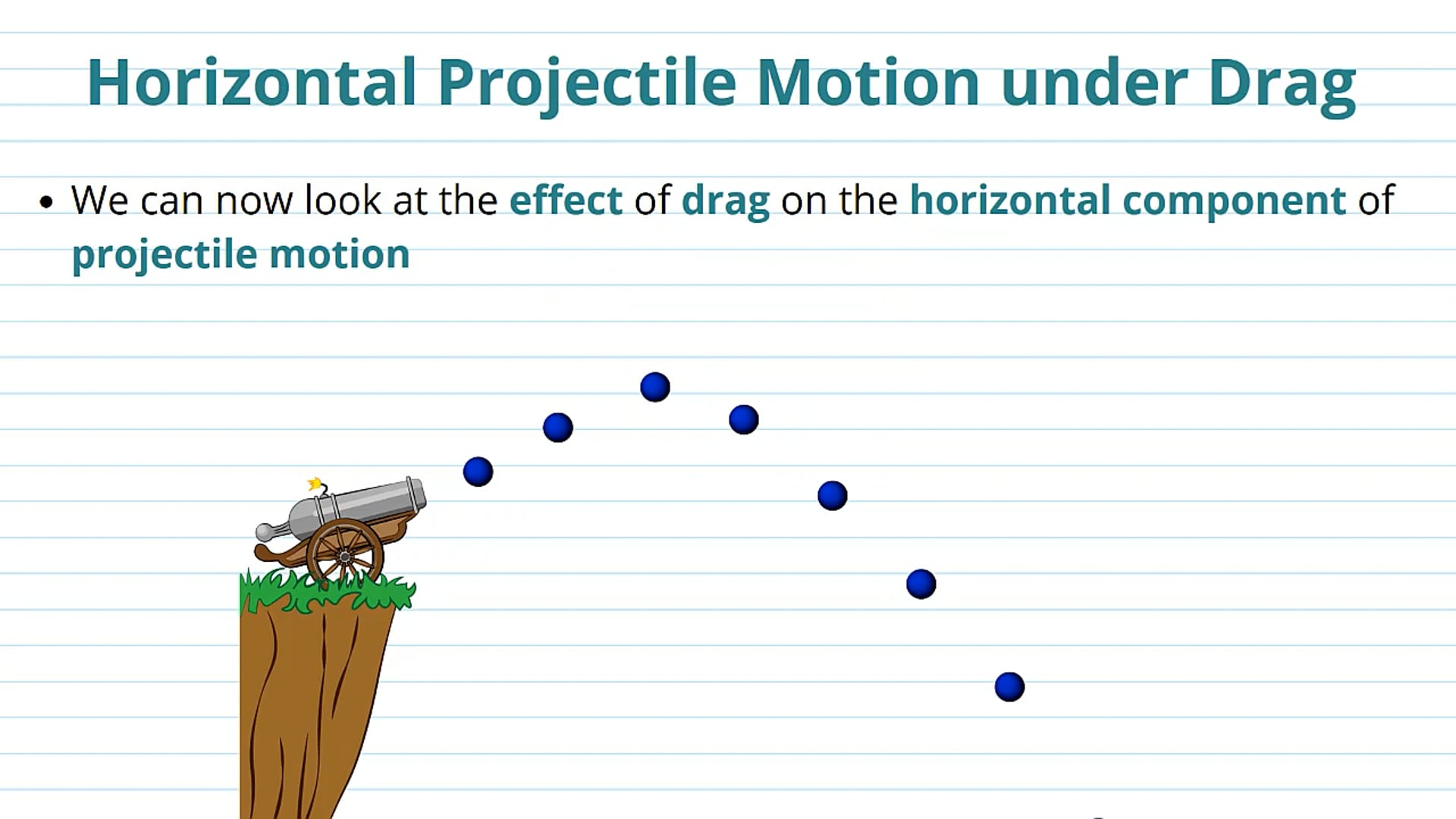 Horizontal Projectile Motion Under Drag