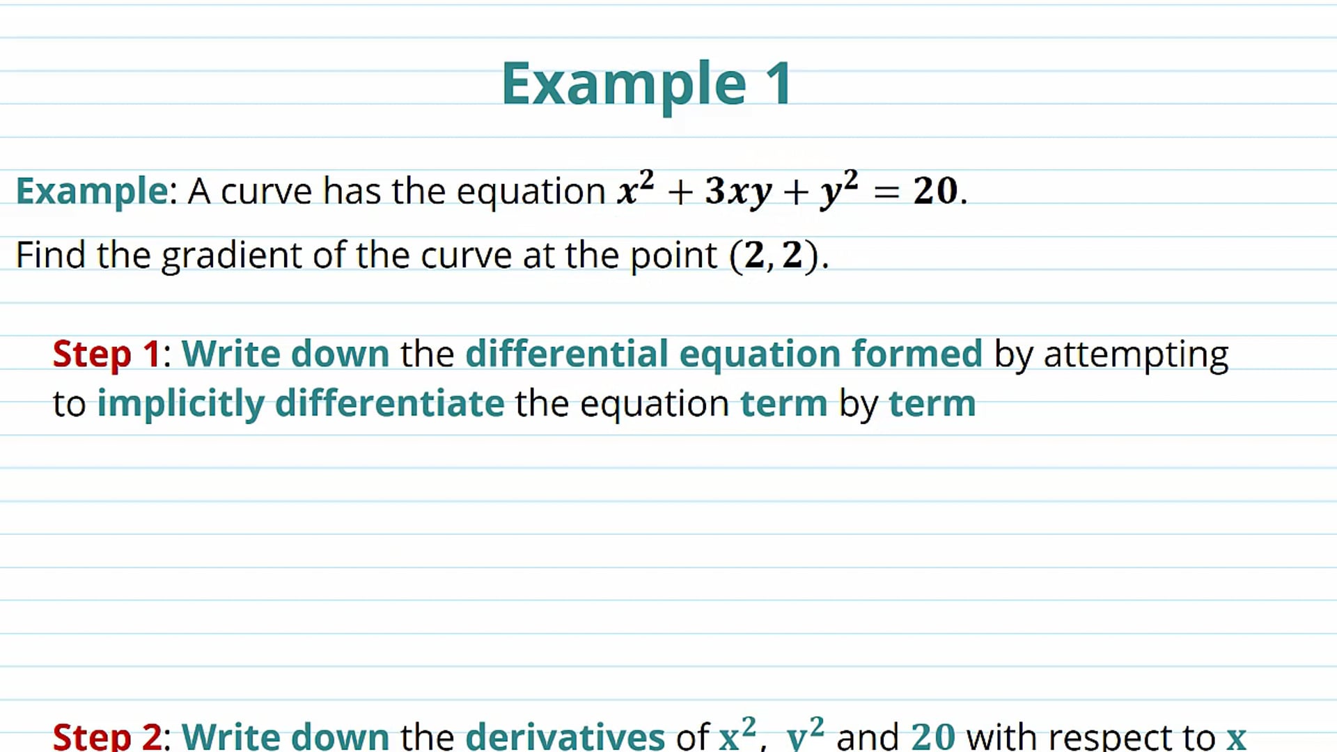 Implicit Differentiation Examples